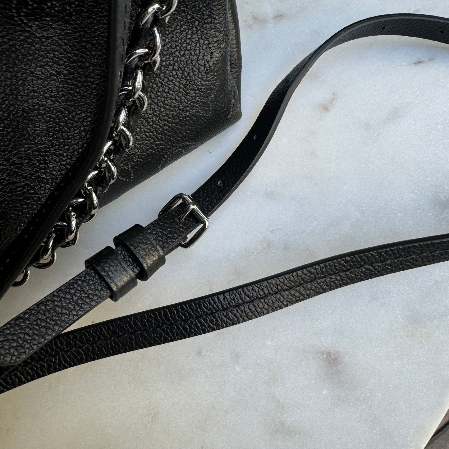 Louis Vuitton Bella Perforated Mahina Monogram Calf Leather Bucket Bag