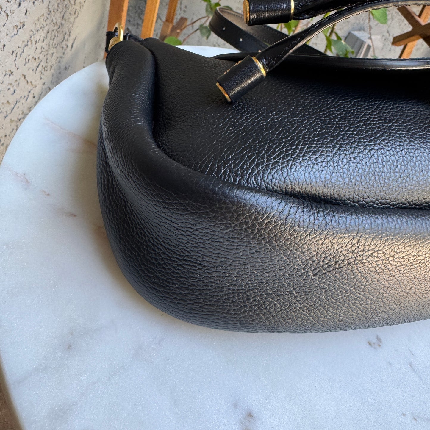 Chloé Shiny Grained Calfskin Marcie Clutch Shoulder Bag