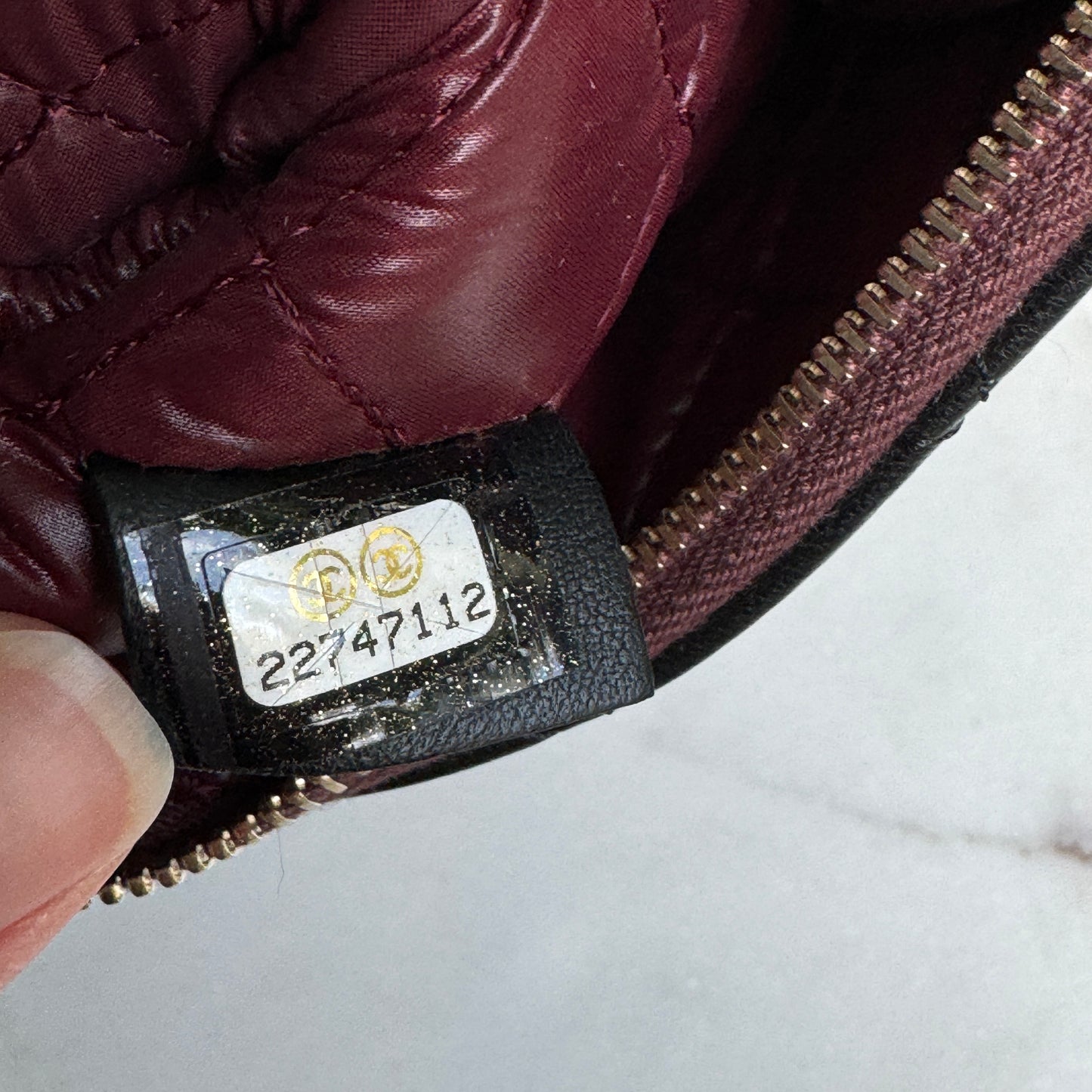 Chanel Lambskin Leather O-Case Zipper Pouch Wallet