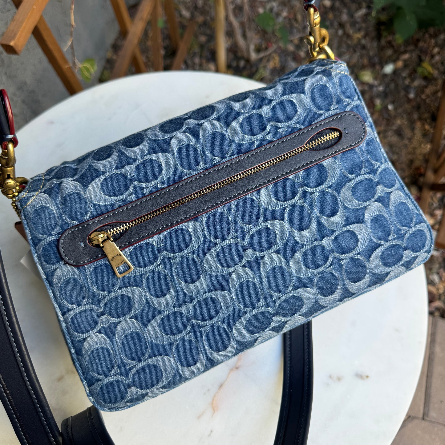 Coach Canvas Denim Monogram Soft Tabby Crossbody