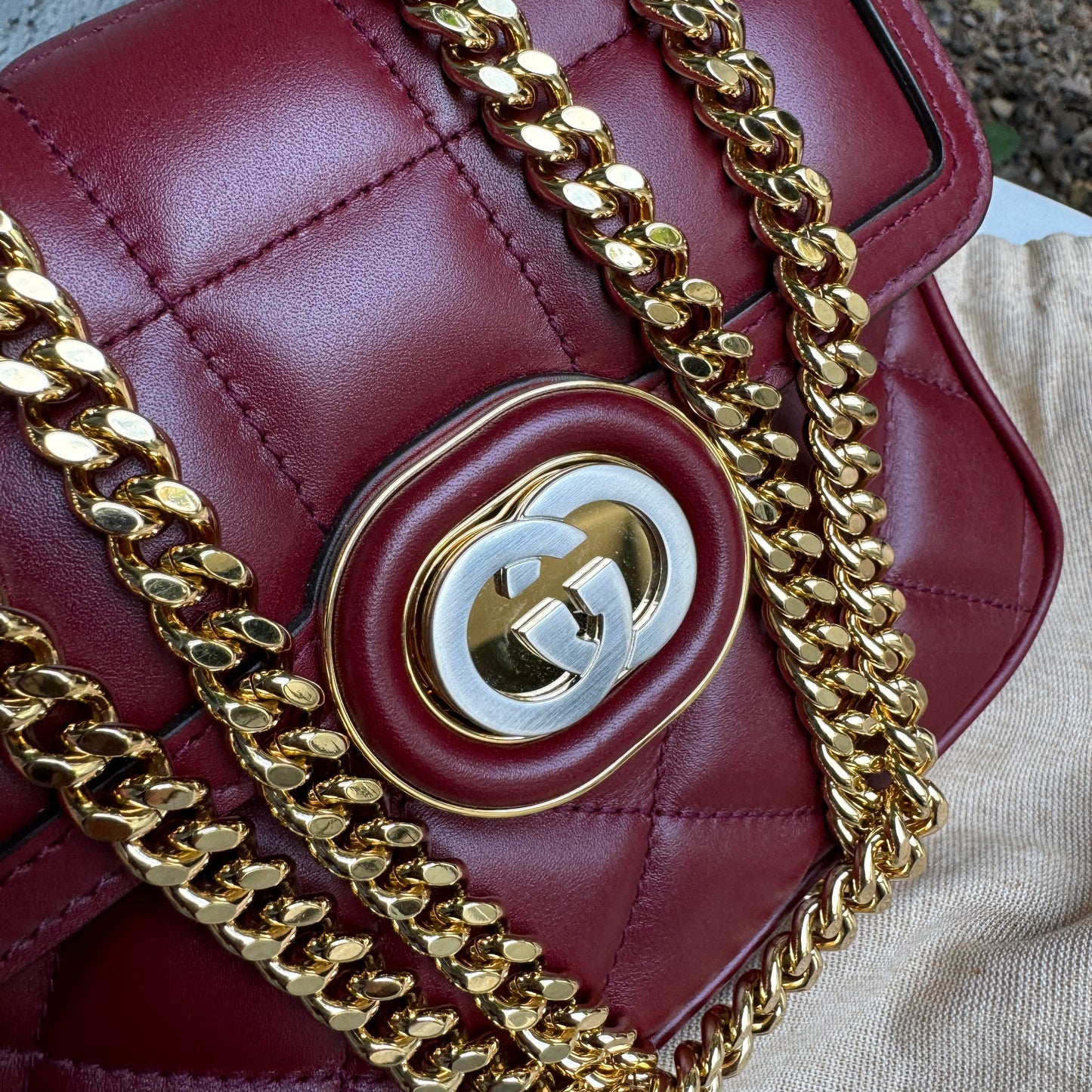 Gucci Deco Mini Flap Leather Crossbody