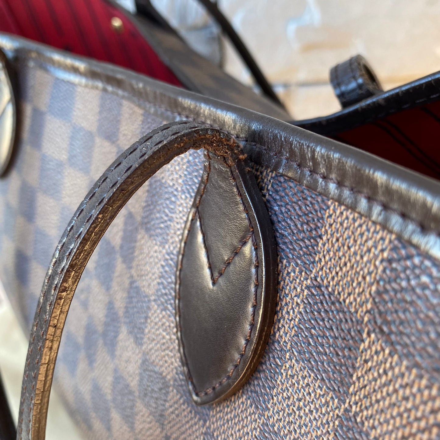 Louis Vuitton Damier Ebene Neverfull MM Tote