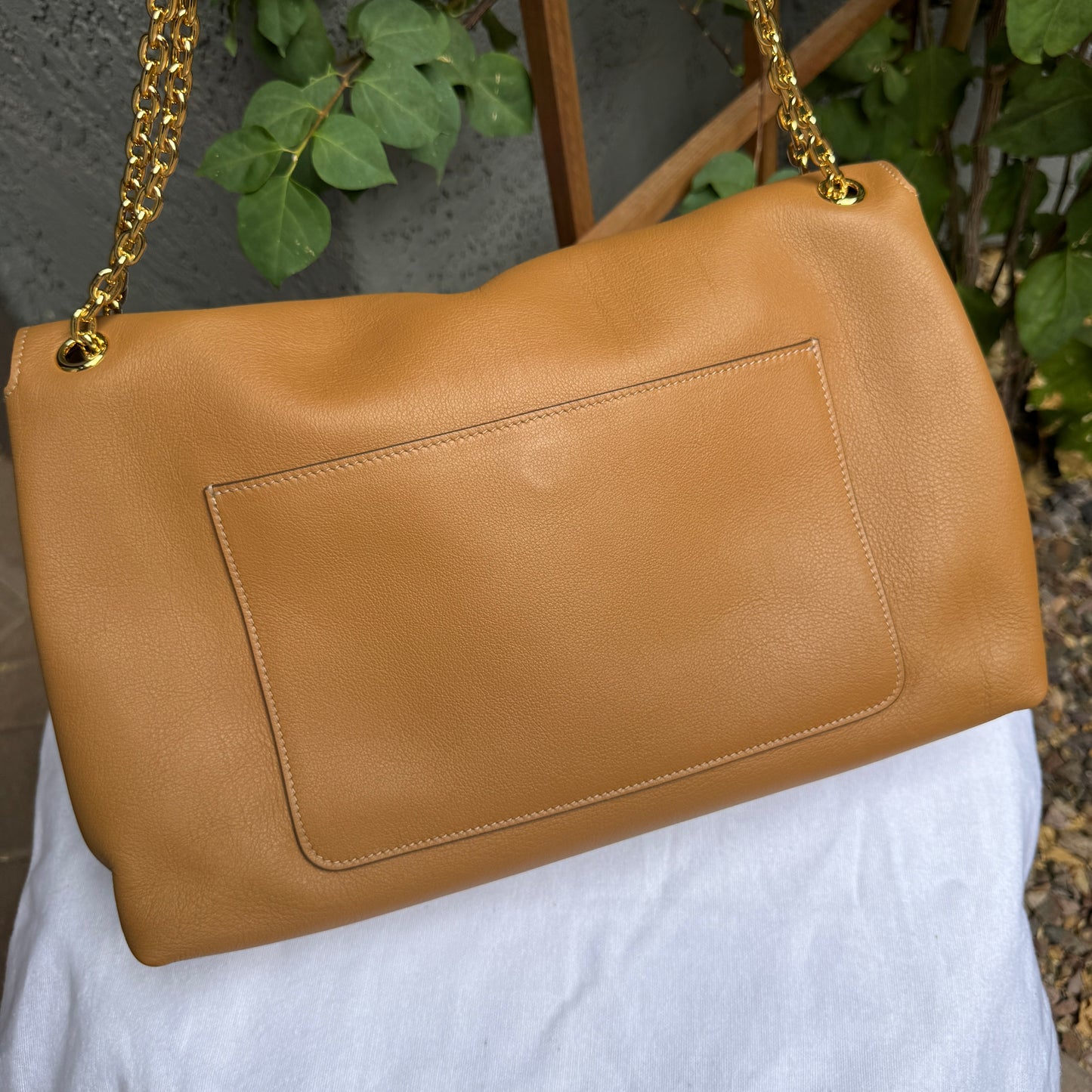 Prada Doux Extra Large Caramel Leather Shoulder Bag