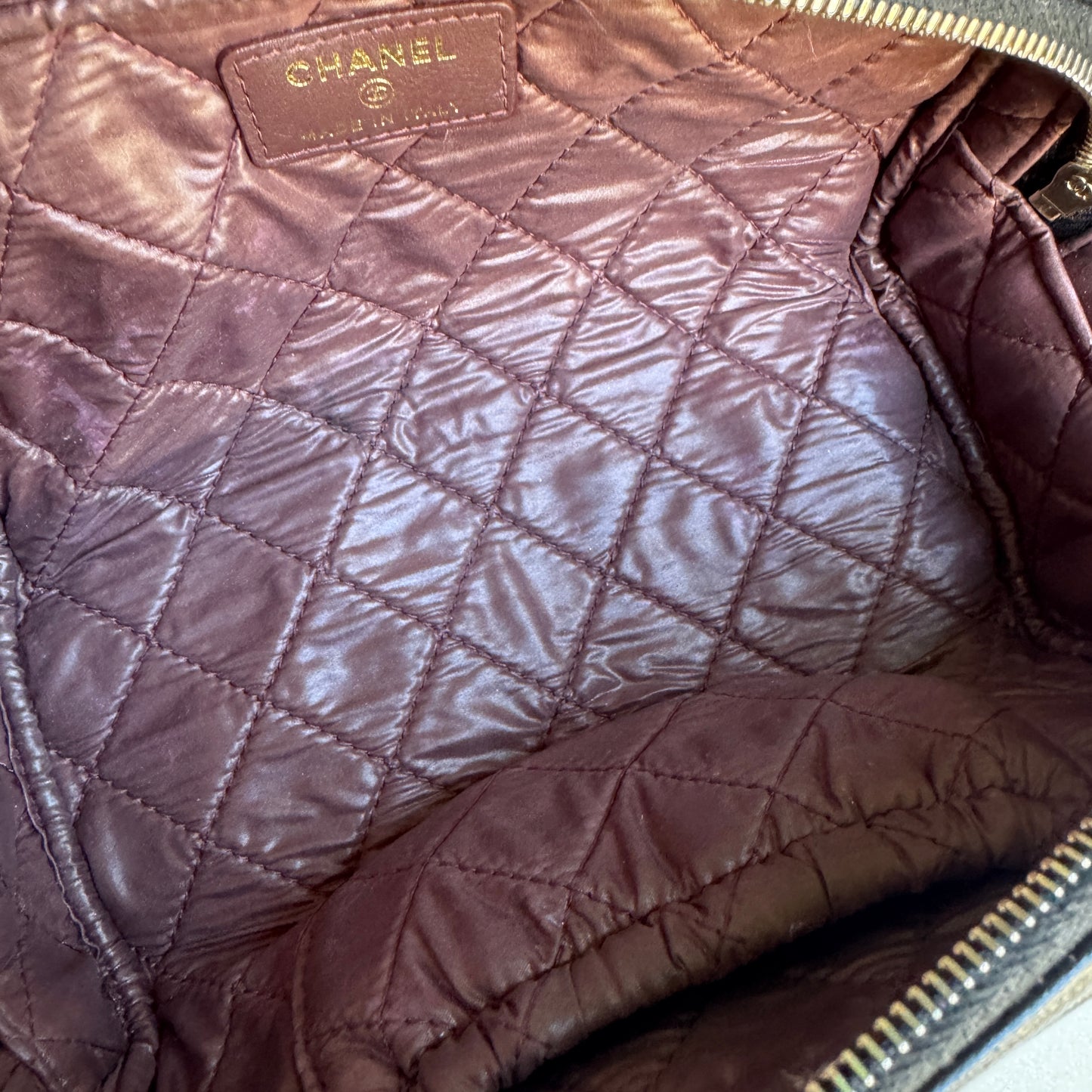 Chanel Double Zip Caviar Leather Cosmetic Bag