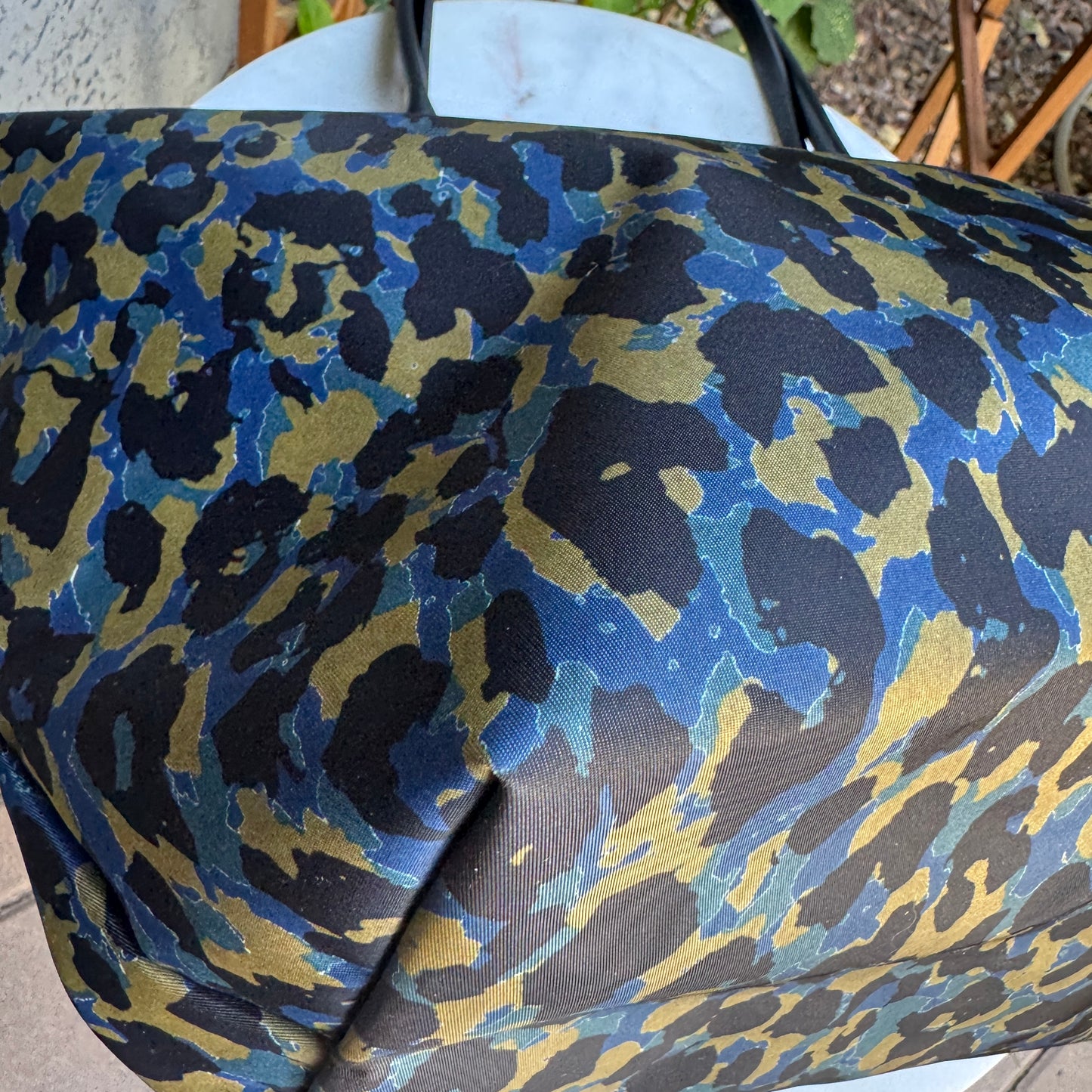 Longchamp Le Pliage Medium Panther Print Nylon Tote