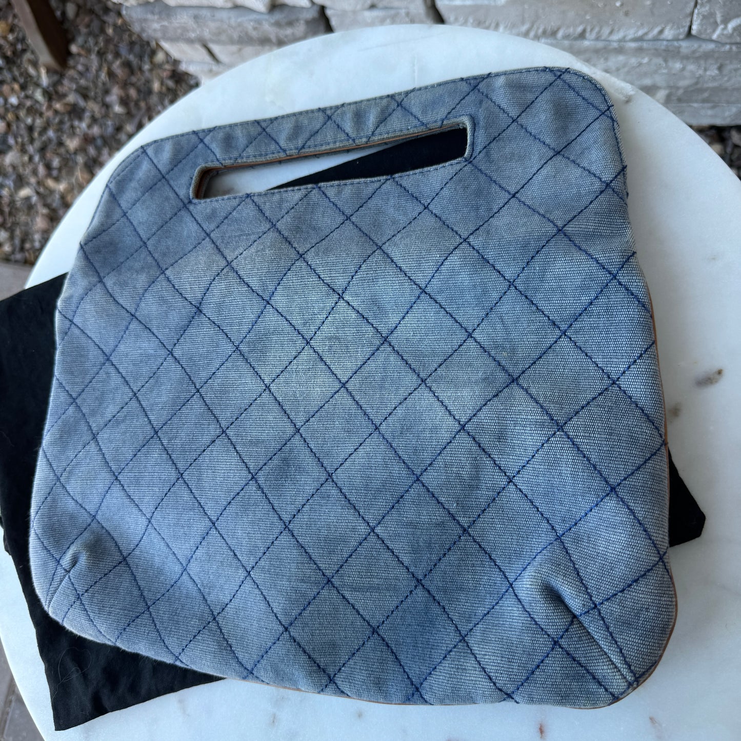 Chanel Denim and Leather 2 Way Clutch