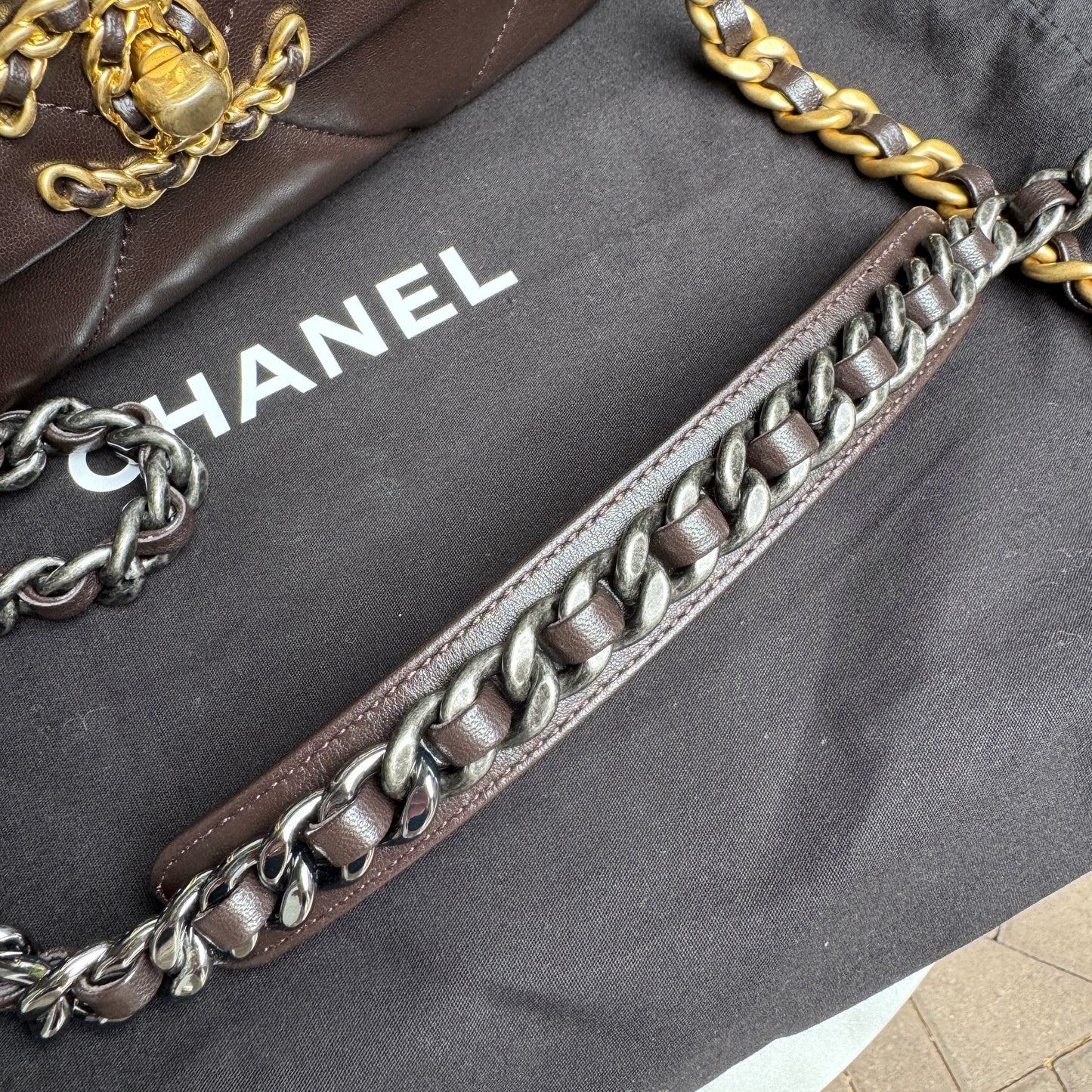 Chanel Medium 19 Shiny Lambskin Quilted Flap Crossbody