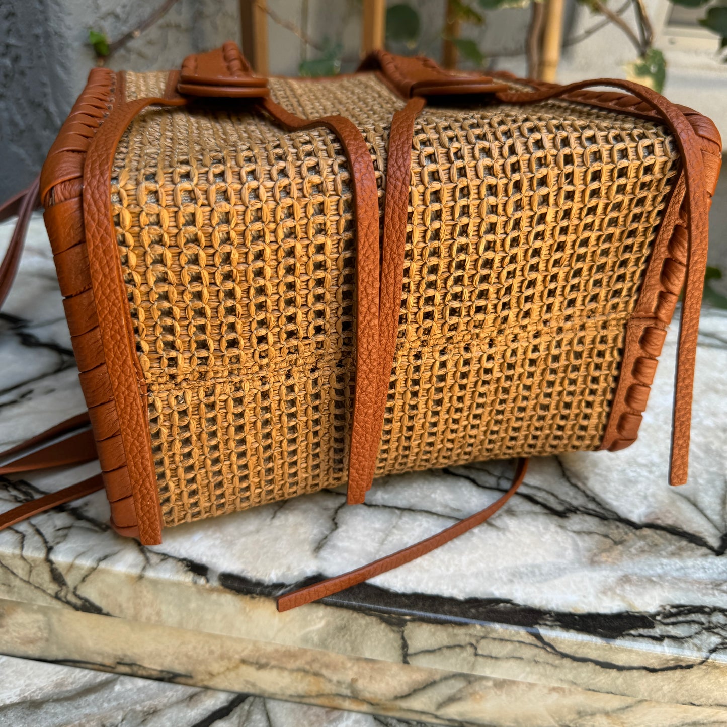 Chloé Mony Small Raffia Tote Crossbody