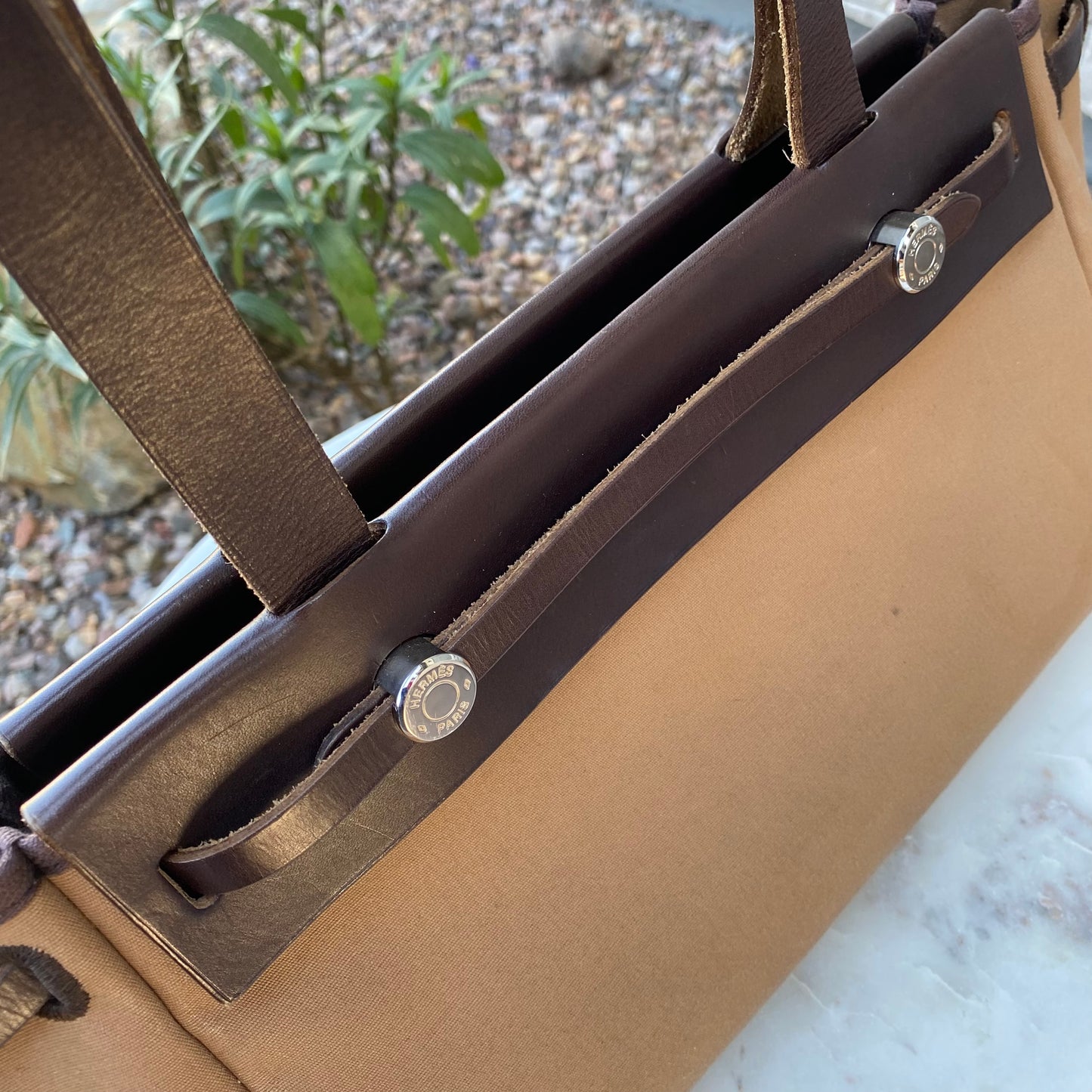 Hermès Herbag Toile Cabas PM Shoulder Bag