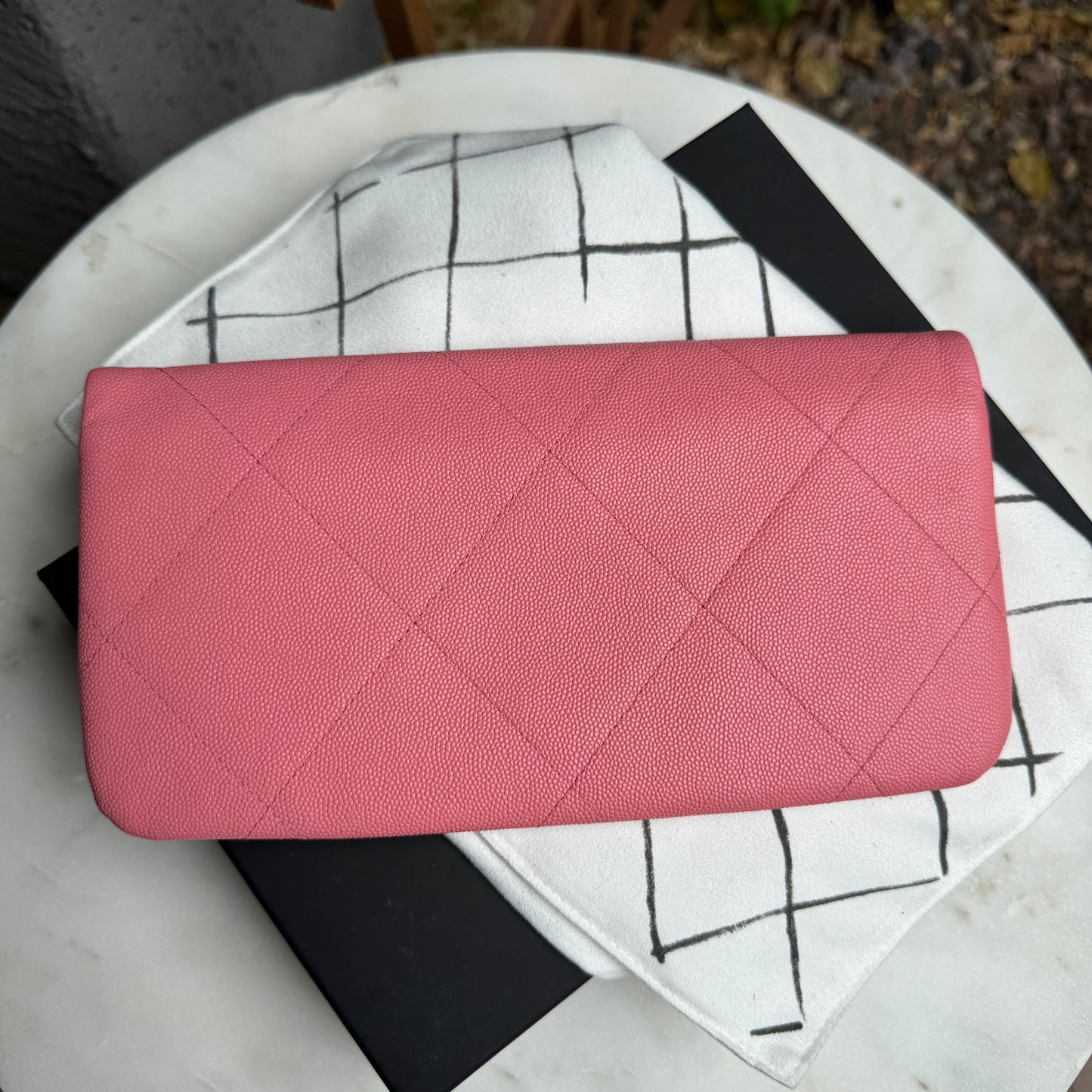 Chanel A Real Catch Caviar Leather Clutch