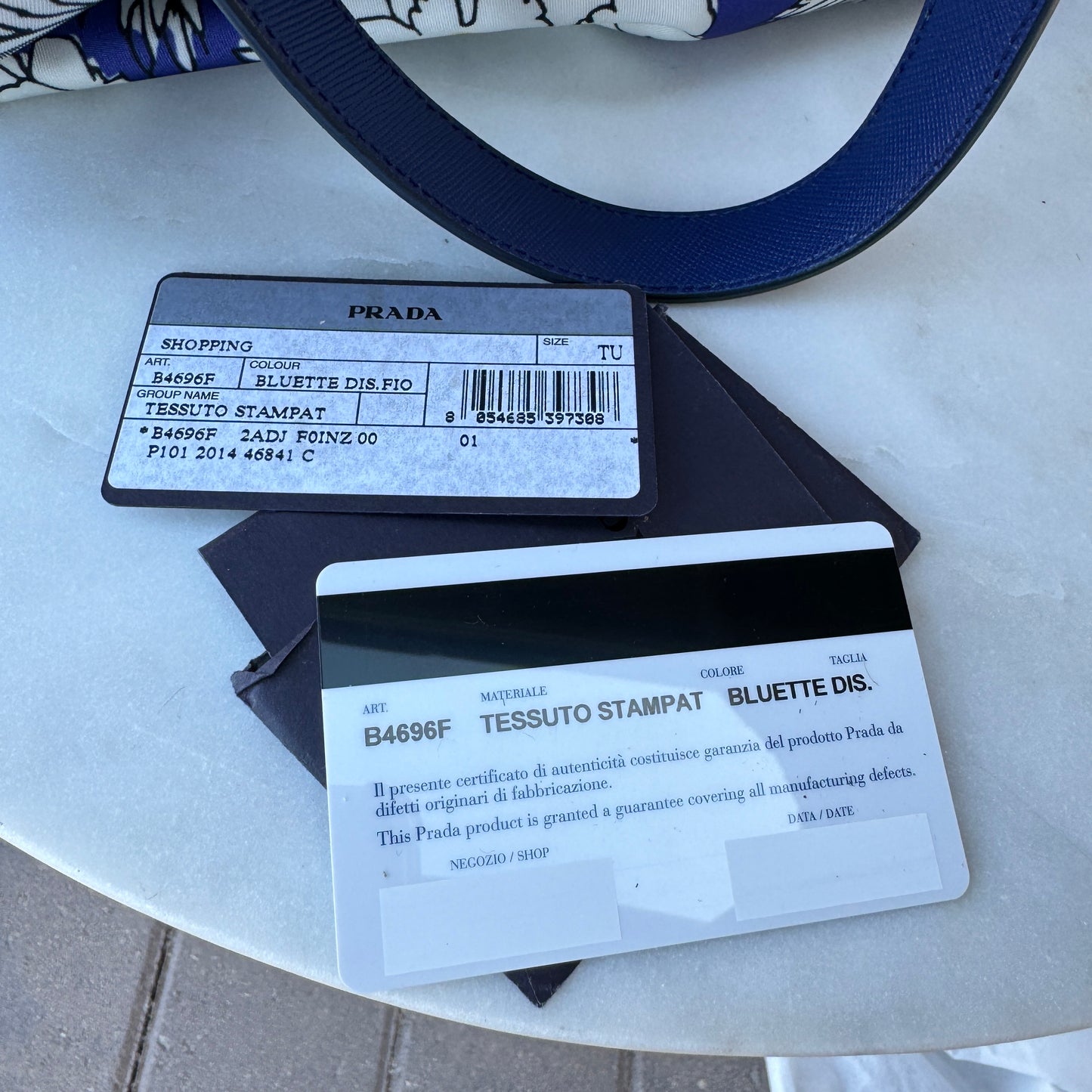 Prada Tessuto Stampat Flower Leather & Nylon Shopper Tote