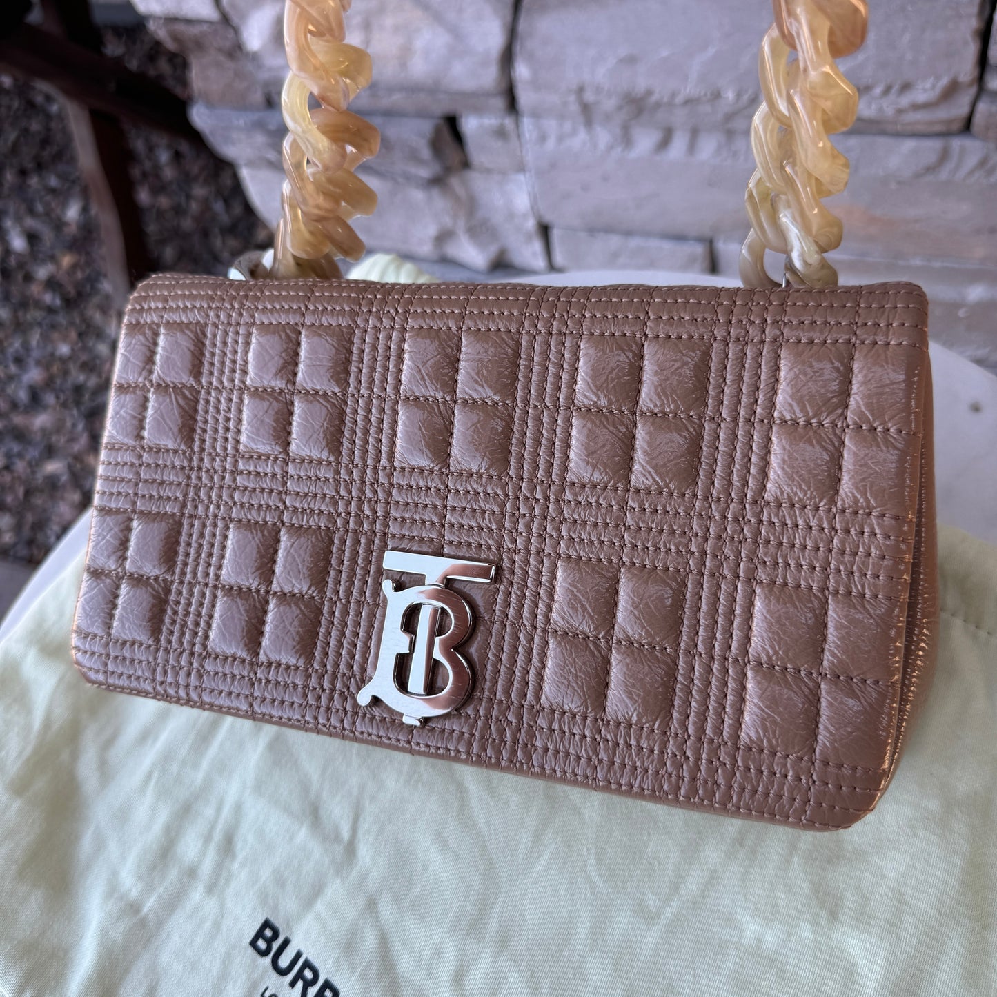 Burberry Lola Small Patent Leather Resin Shoulder Bag