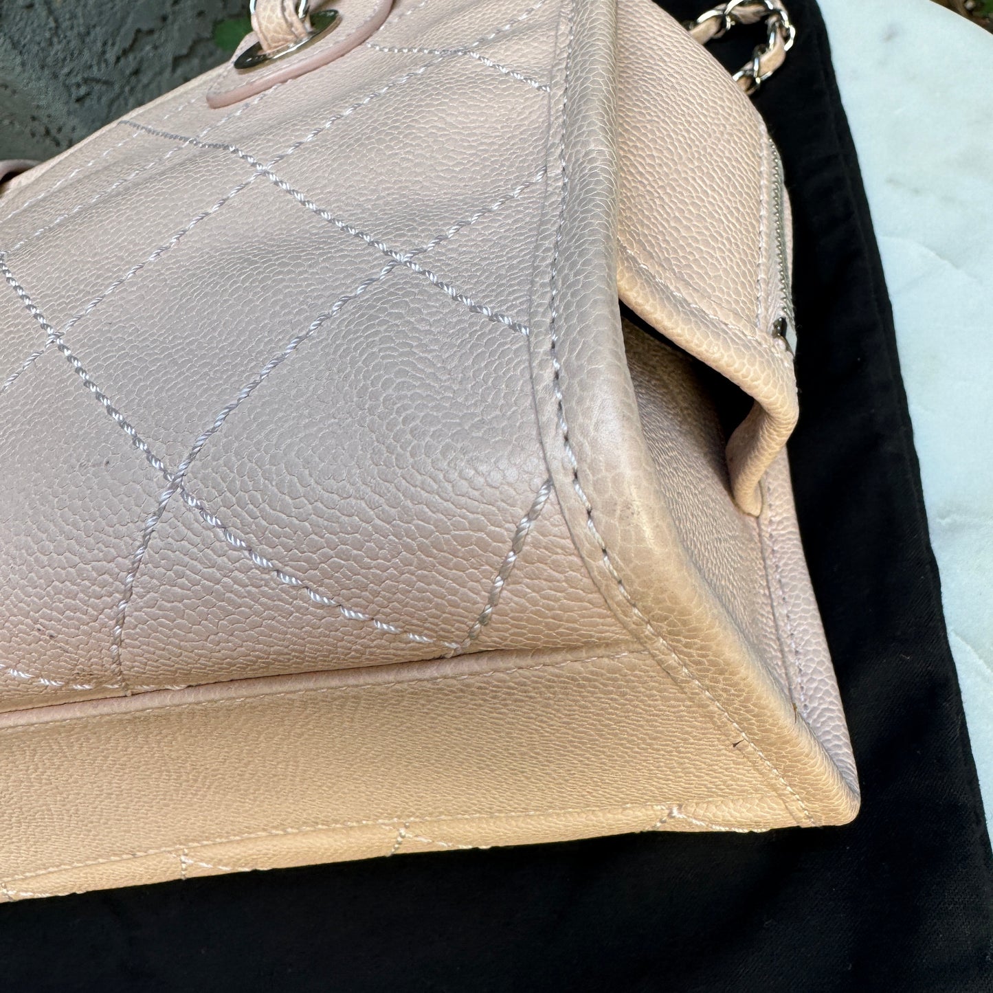 Chanel Small Deauville Caviar Bowling Bag