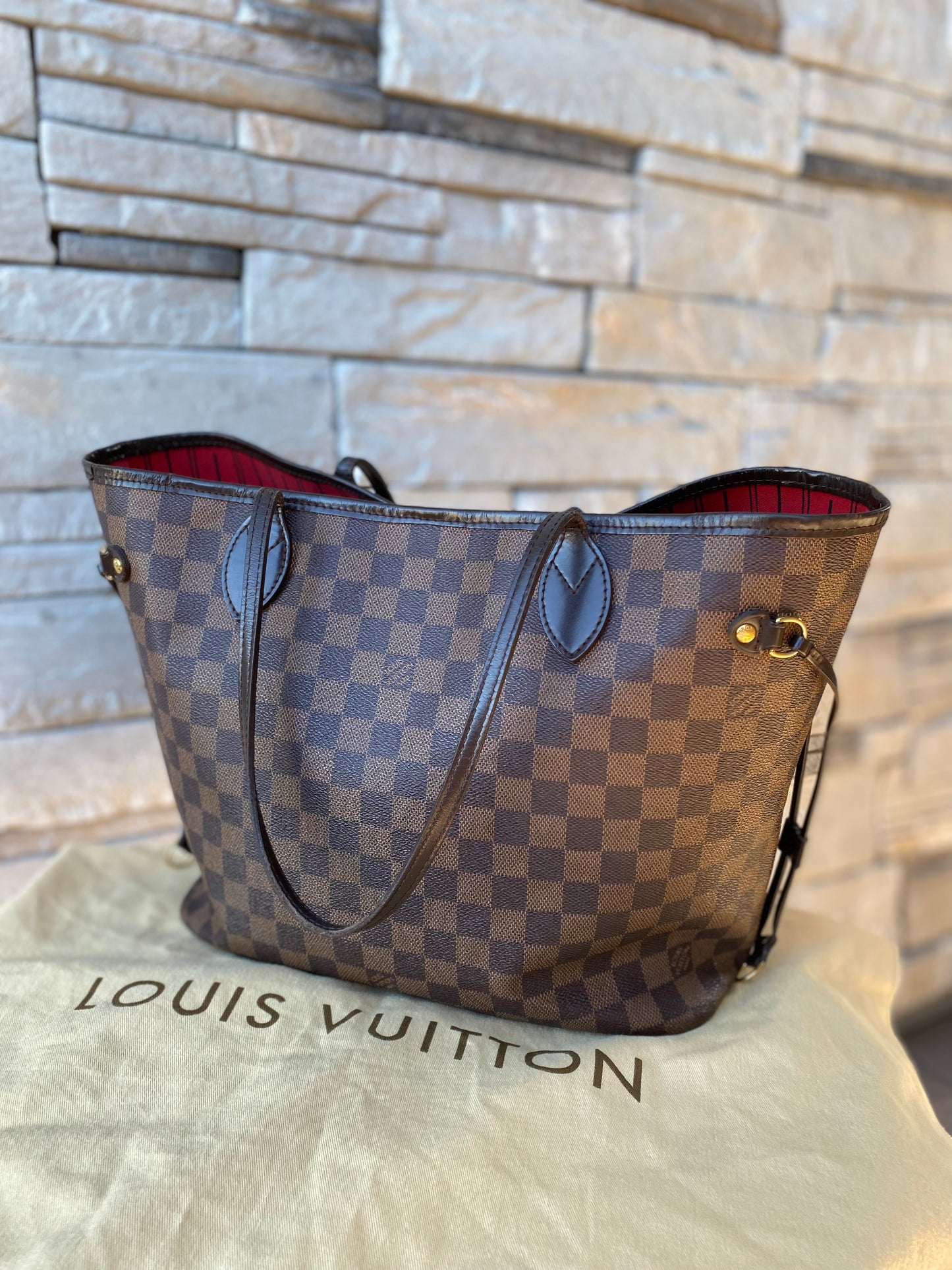 Louis Vuitton Damier Ebene Neverfull MM Tote