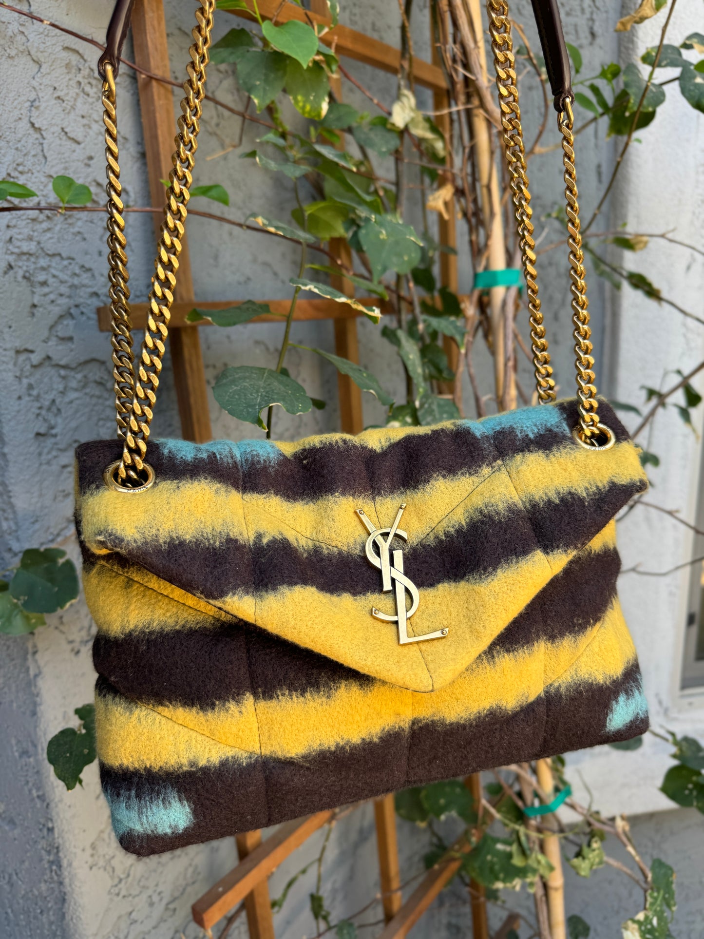 Saint Laurent Small LouLou Wool Tie Dye Puffer Crossbody
