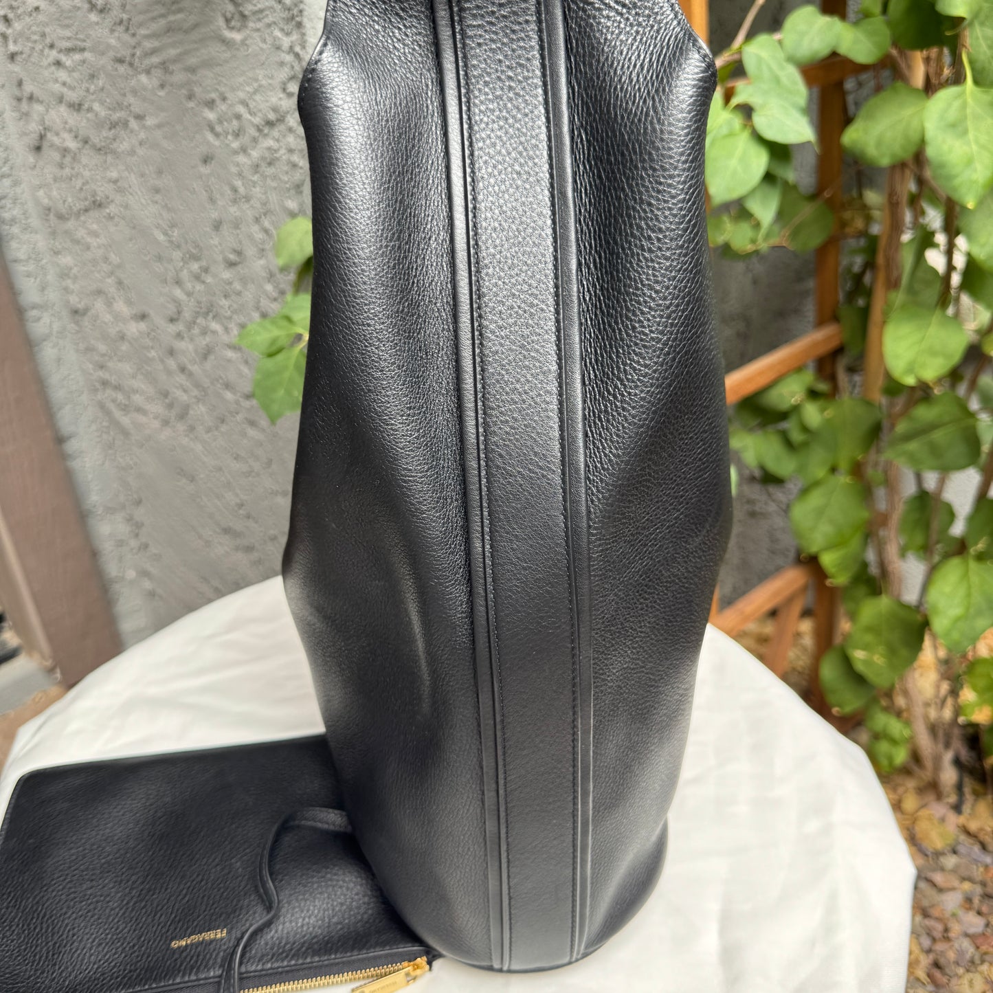 Ferragamo Archive Gancio Leather Hobo