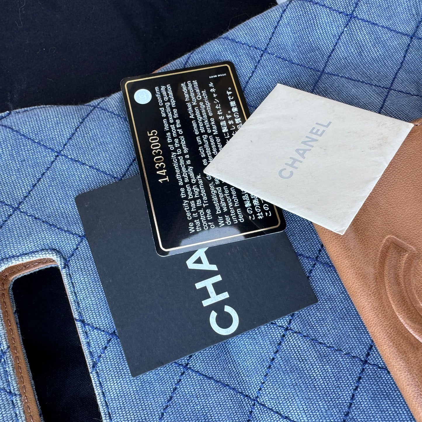 Chanel Denim and Leather 2 Way Clutch