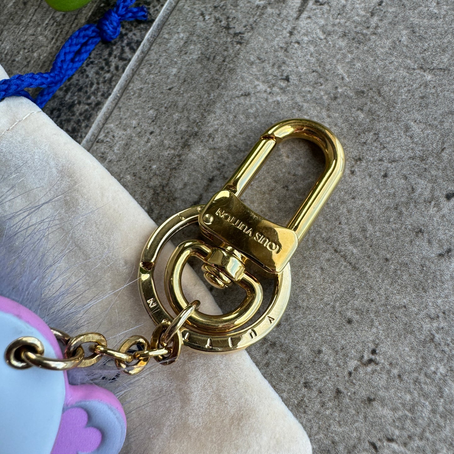 Louis Vuitton Porto Cle Hedgehog Keychain Mink Fur and Leather Bag Charm