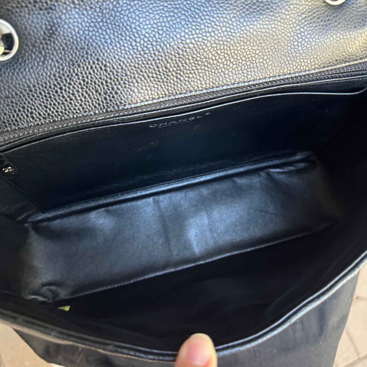 Chanel Caviar Leather Jumbo Single Flap Shoulder Bag