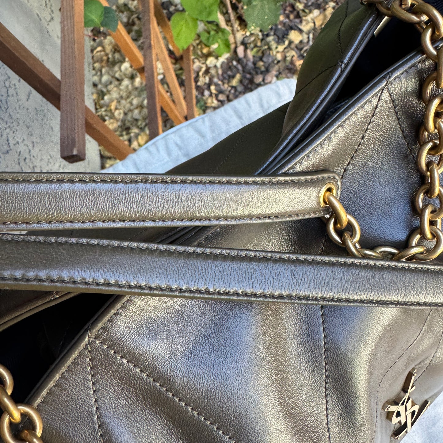 Saint Laurent Jamie Lambskin Leather Shopping Tote