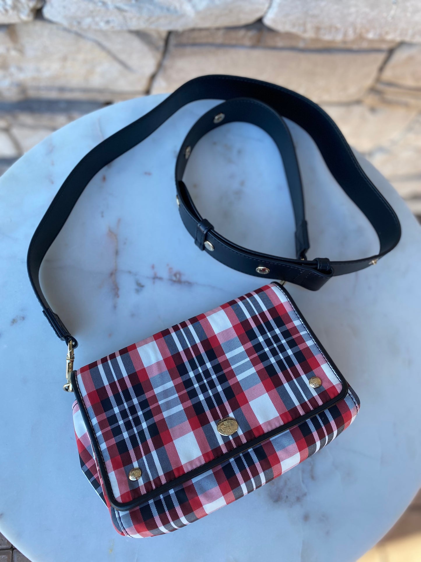 Burberry Red Check Hackberry Tartan Nylon Crossbody