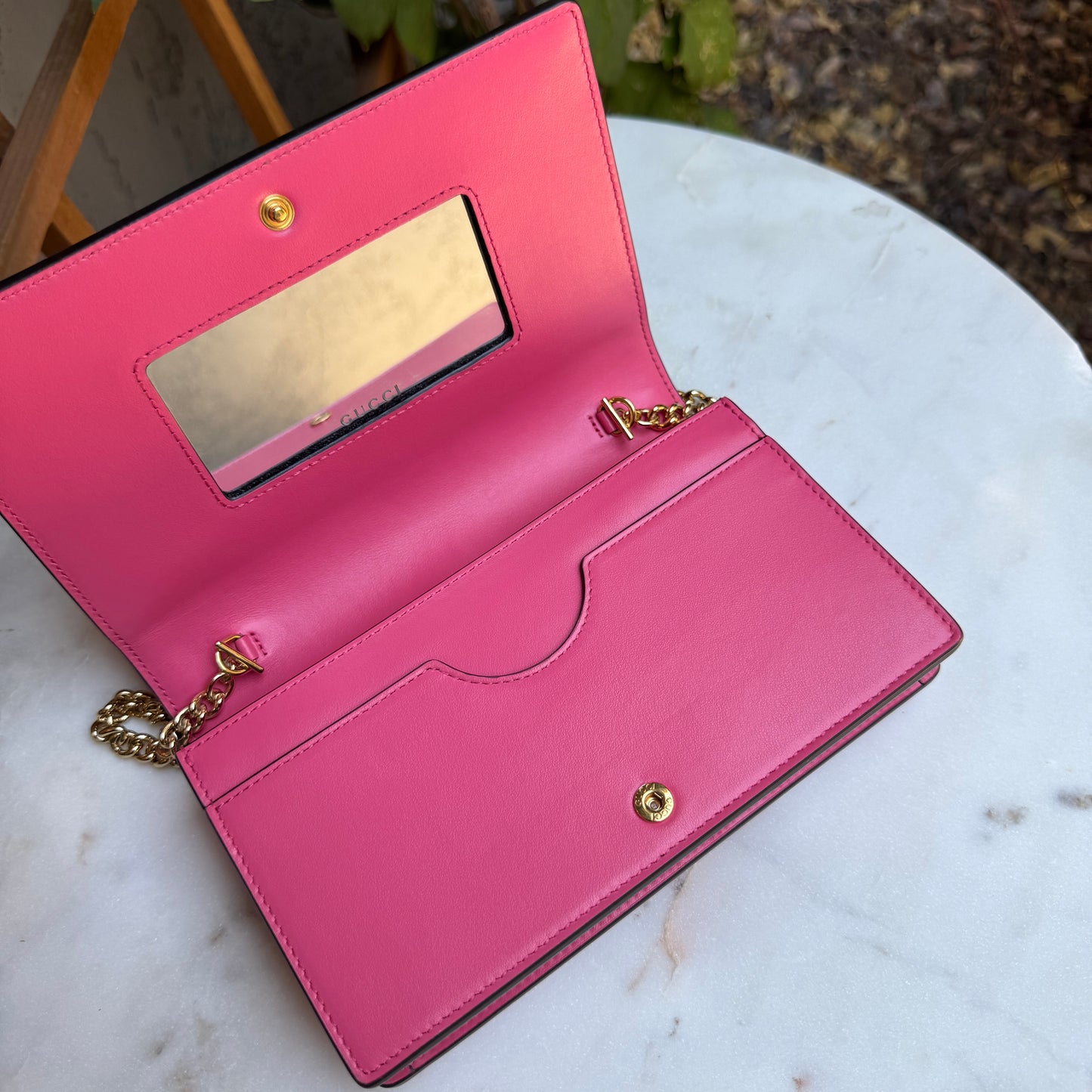 Gucci GG Matelassé Chain Wallet WOC Crossbody