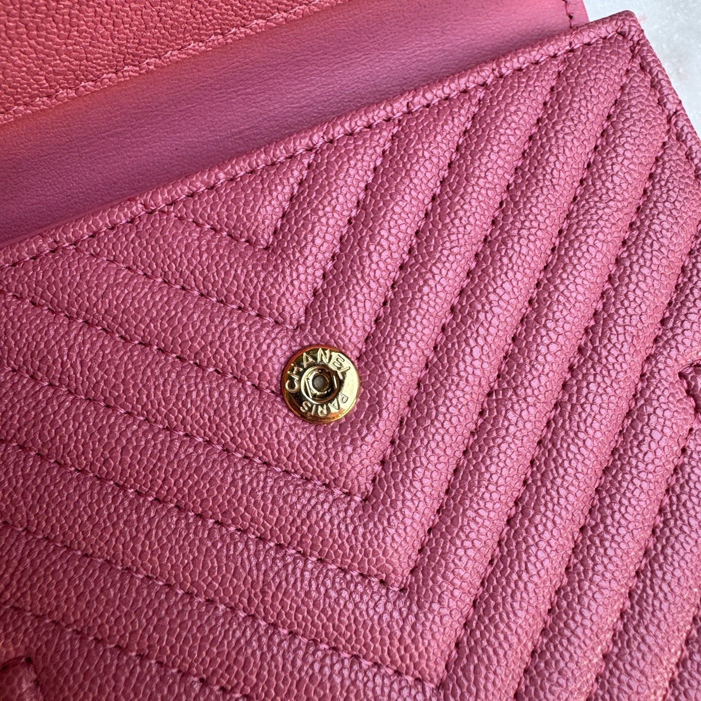 Chanel Boy Caviar Leather Chevron Wallet