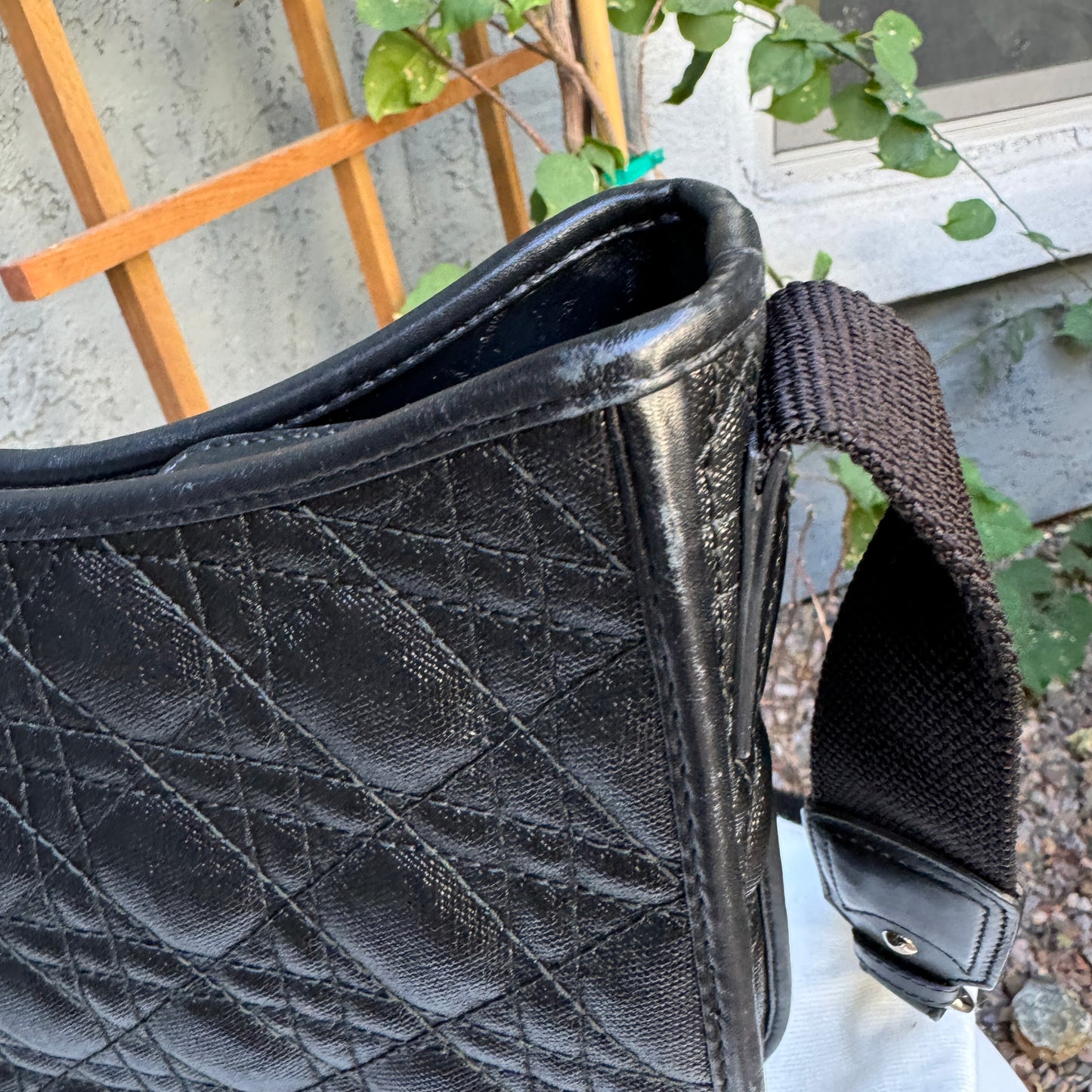Christian Dior Panarea Cannage Quilt Canvas Crossbody