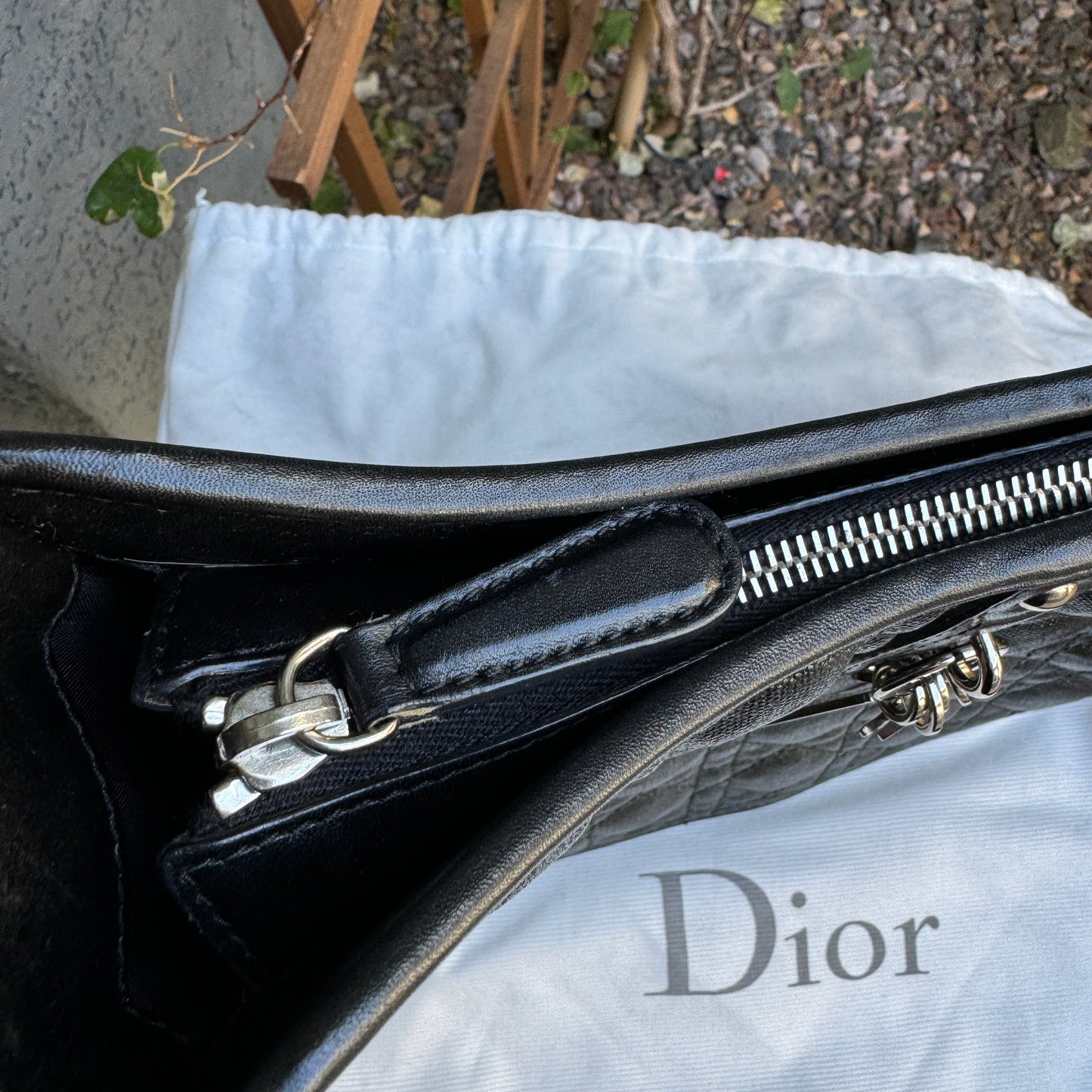 Christian Dior Panarea Cannage Quilt Canvas Crossbody