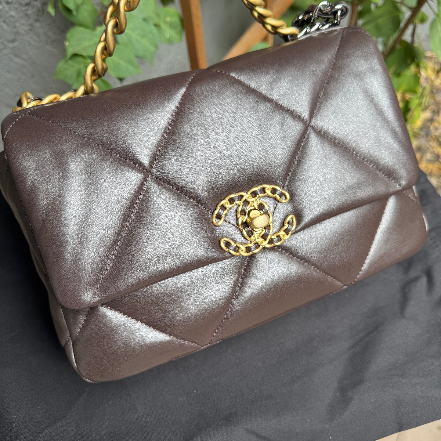 Chanel Medium 19 Shiny Lambskin Quilted Flap Crossbody