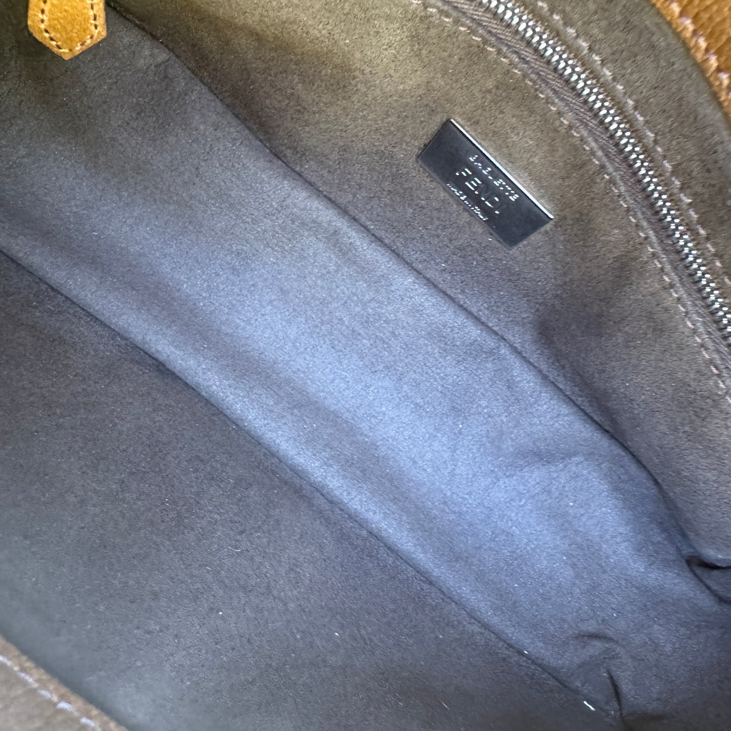 Fendi Leather Baguette Zipper Crossbody