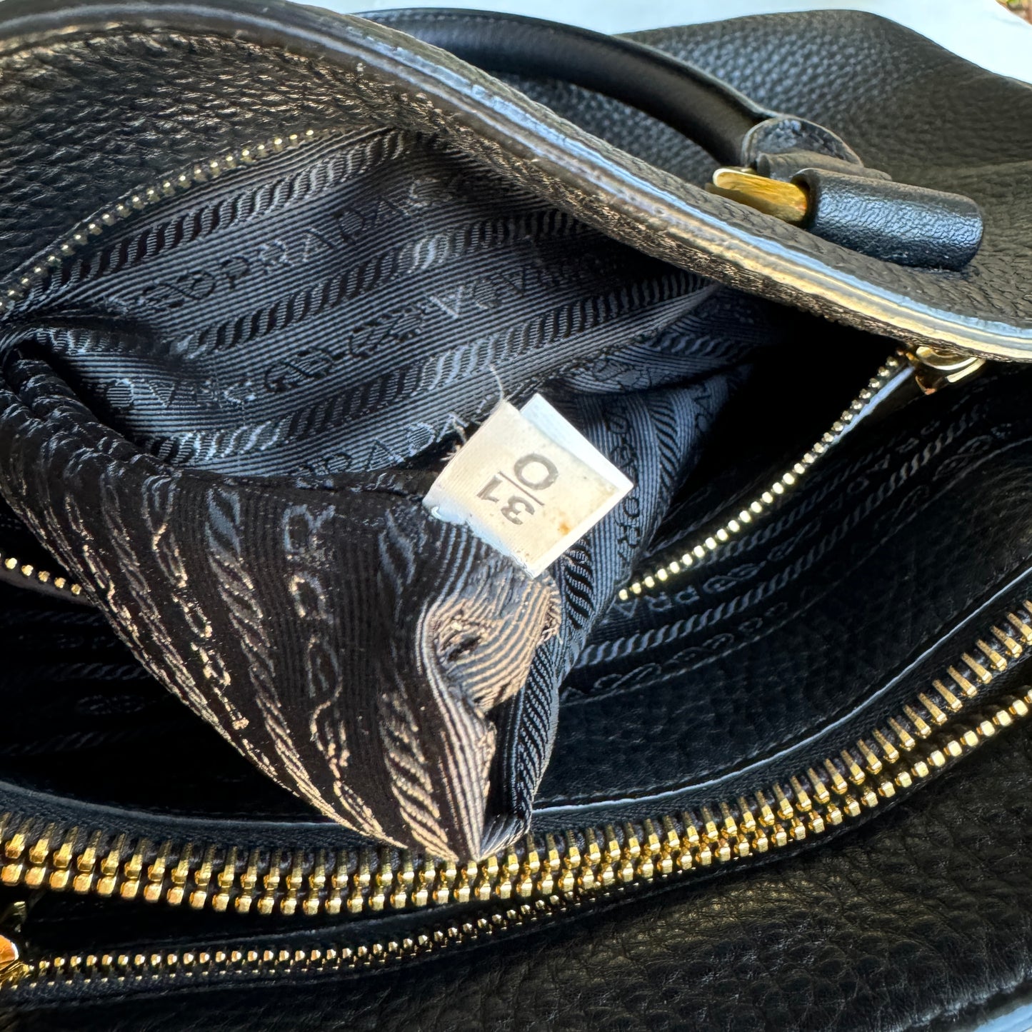 Prada Pebbled Leather Vitello Daino Crossbody