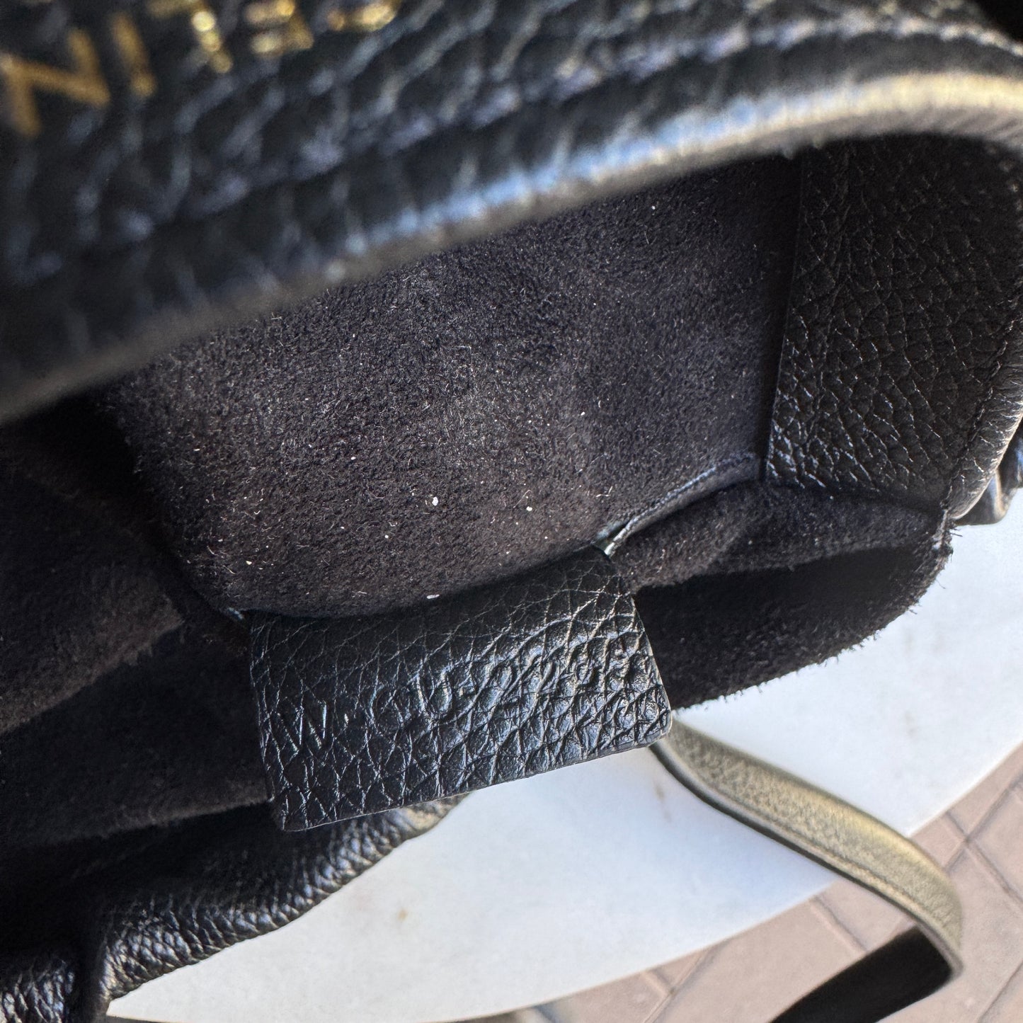 Celine Pebbled Calf Leather Cabas Drawstring Cuir Triomphe Tote