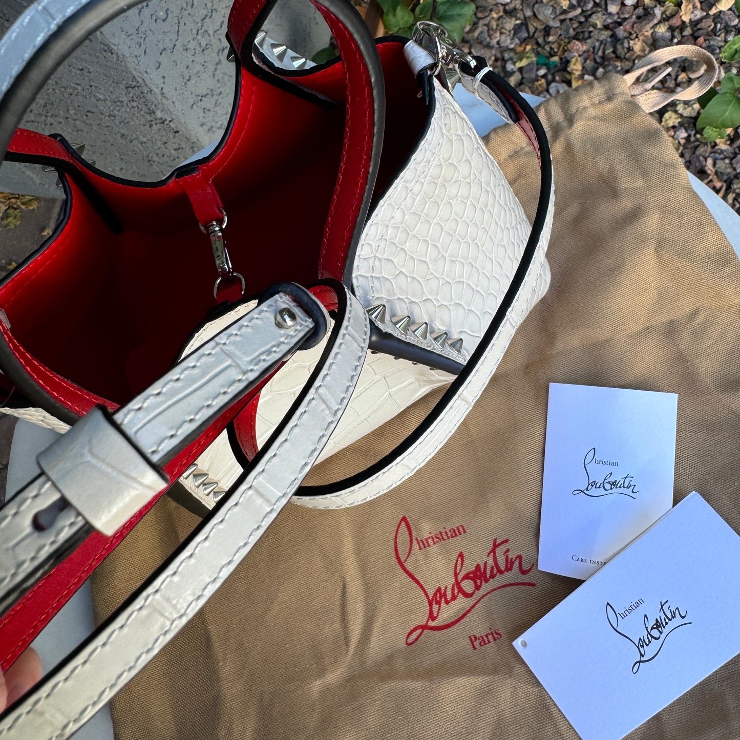 Christian Louboutin Mini Cabarock Embossed Croc Crossbody