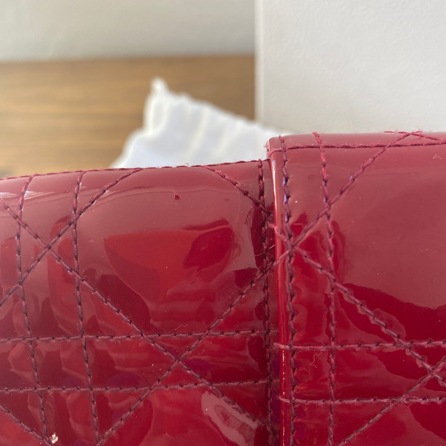 Dior Patent Leather Cannage Miss Dior Wallet on Chain Crossbody