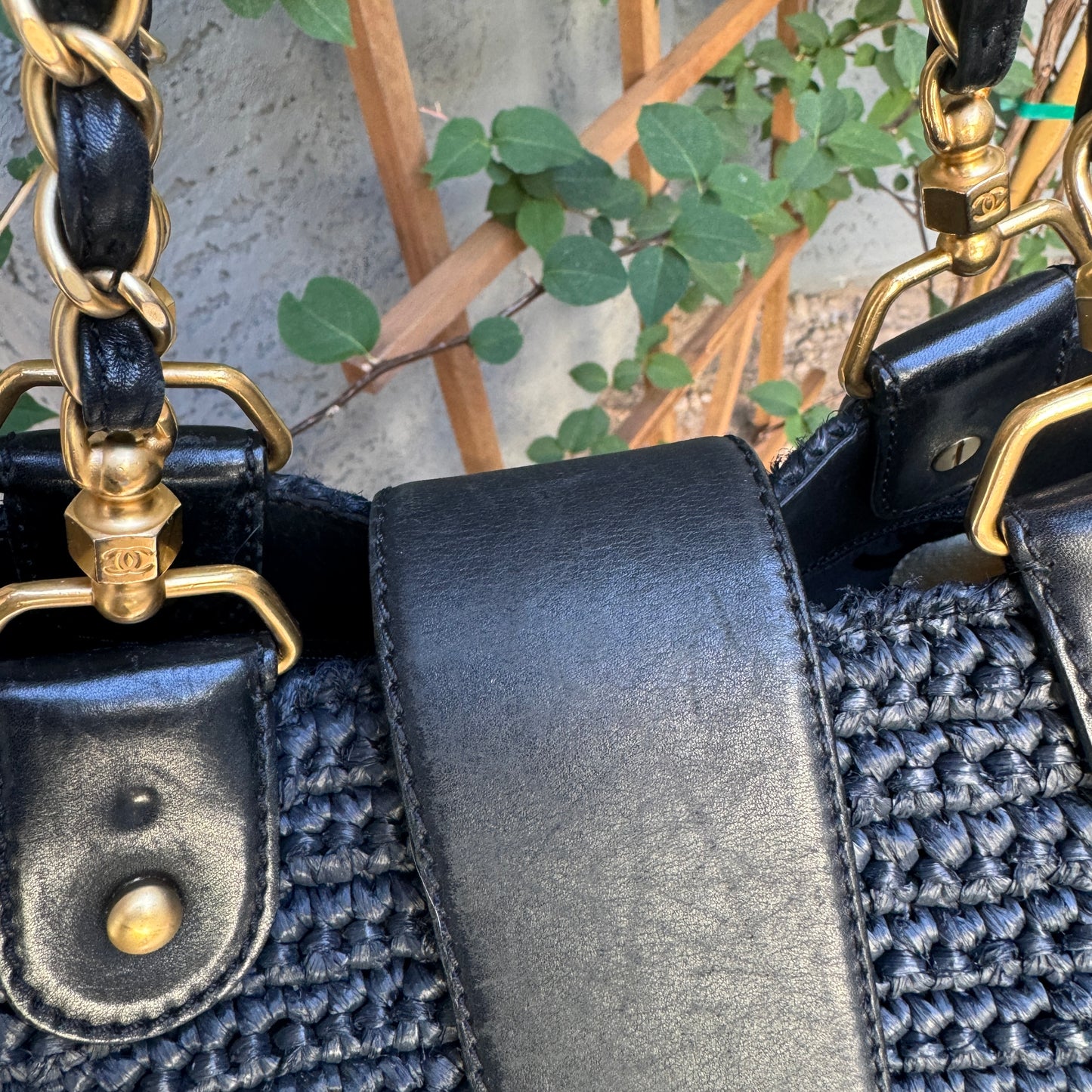 Chanel Raffia Chain Tote