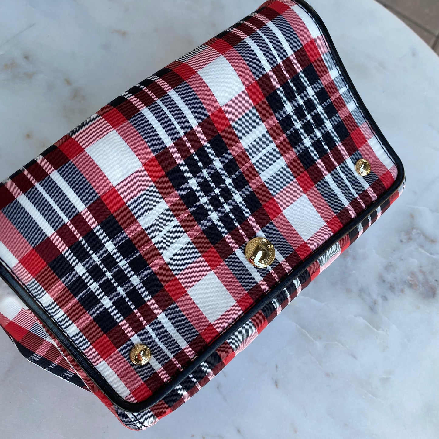 Burberry Red Check Hackberry Tartan Nylon Crossbody