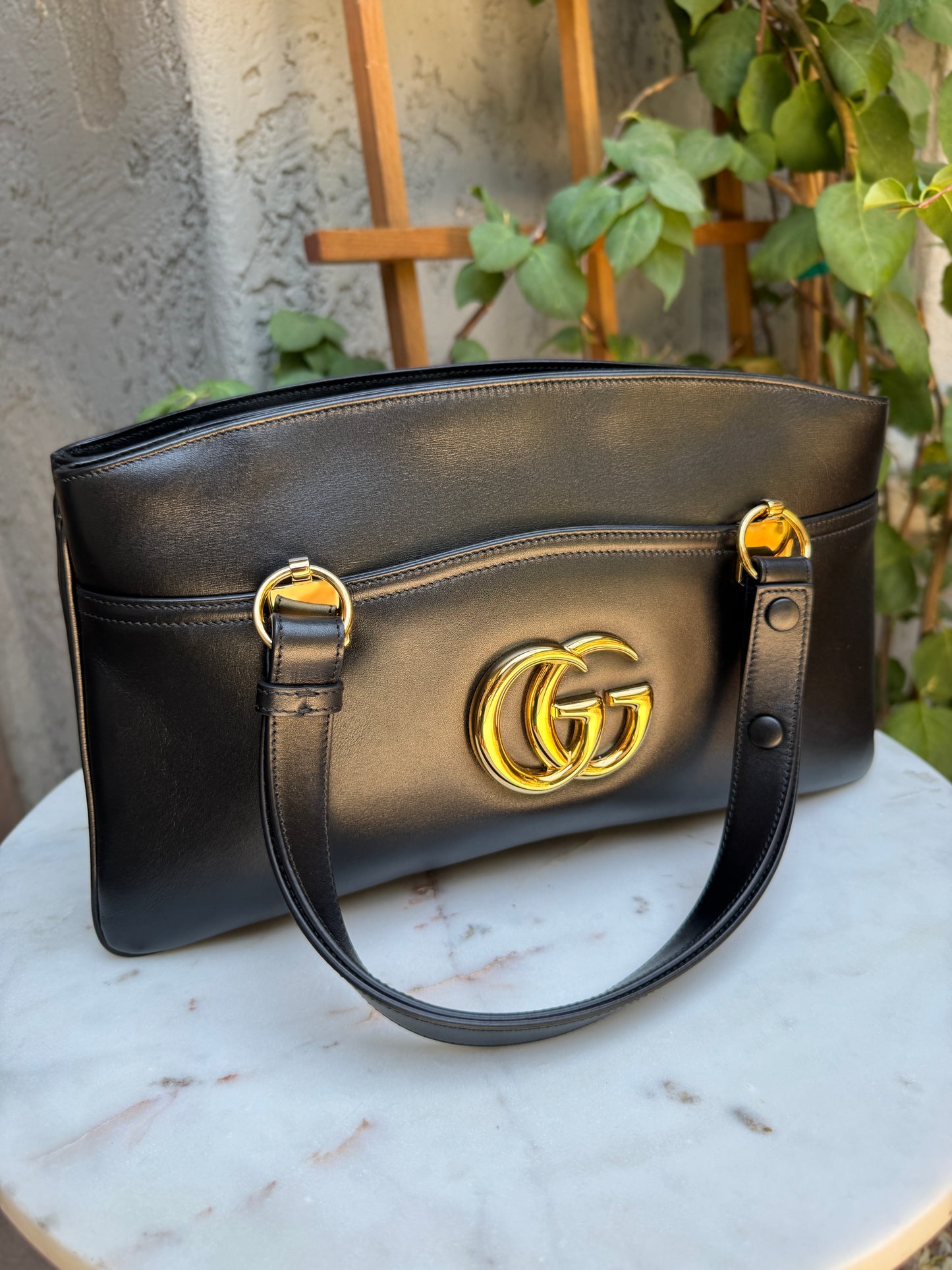 Gucci Arli Leather GG Shoulder Bag