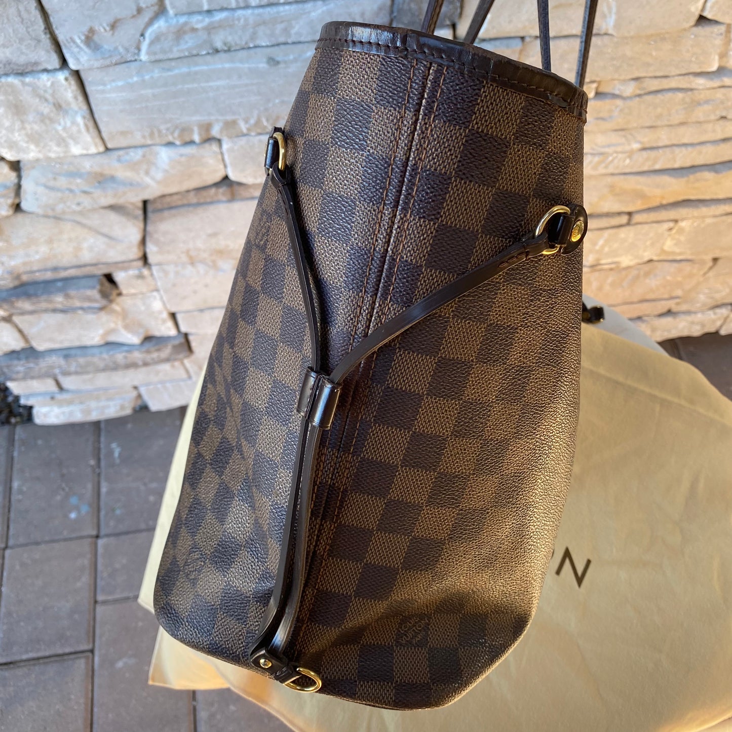 Louis Vuitton Damier Ebene Neverfull MM Tote