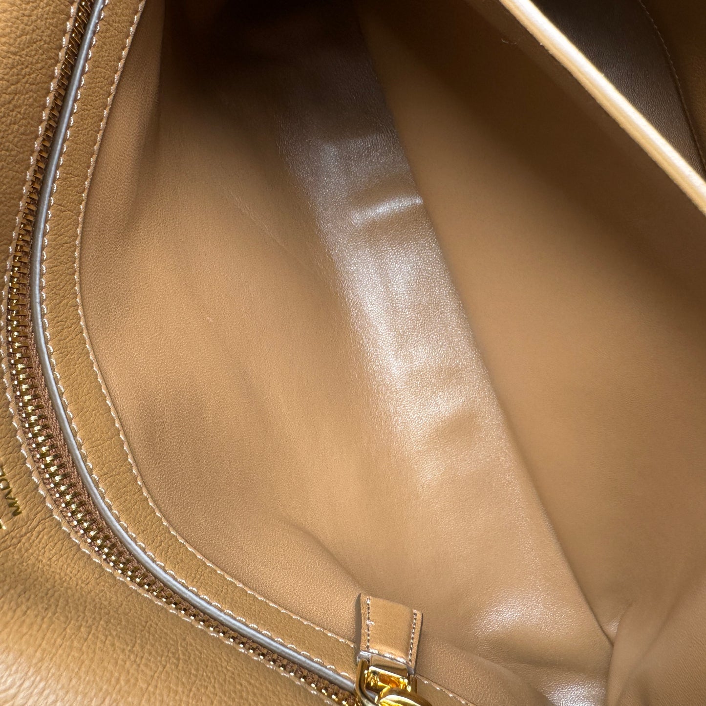 Prada Doux Extra Large Caramel Leather Shoulder Bag