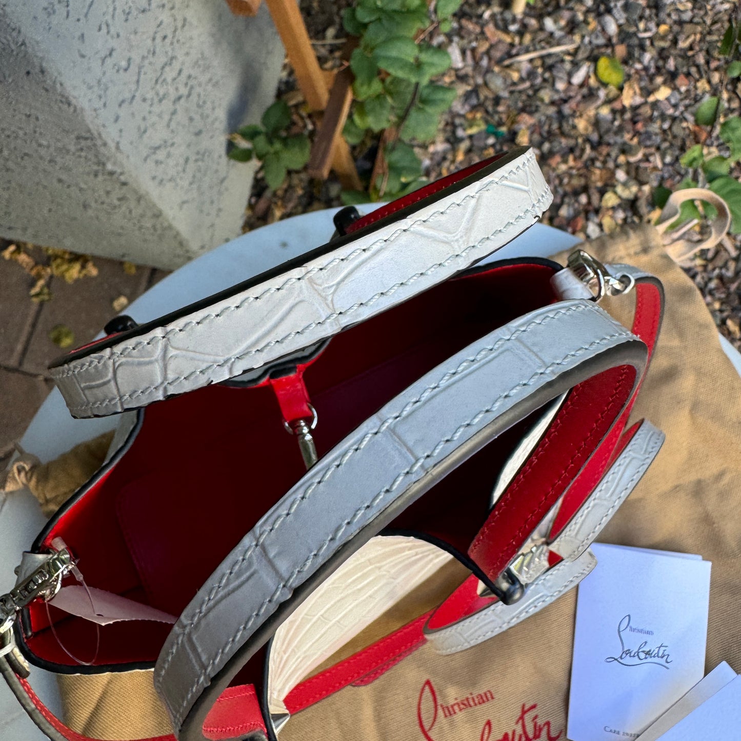 Christian Louboutin Mini Cabarock Embossed Croc Crossbody