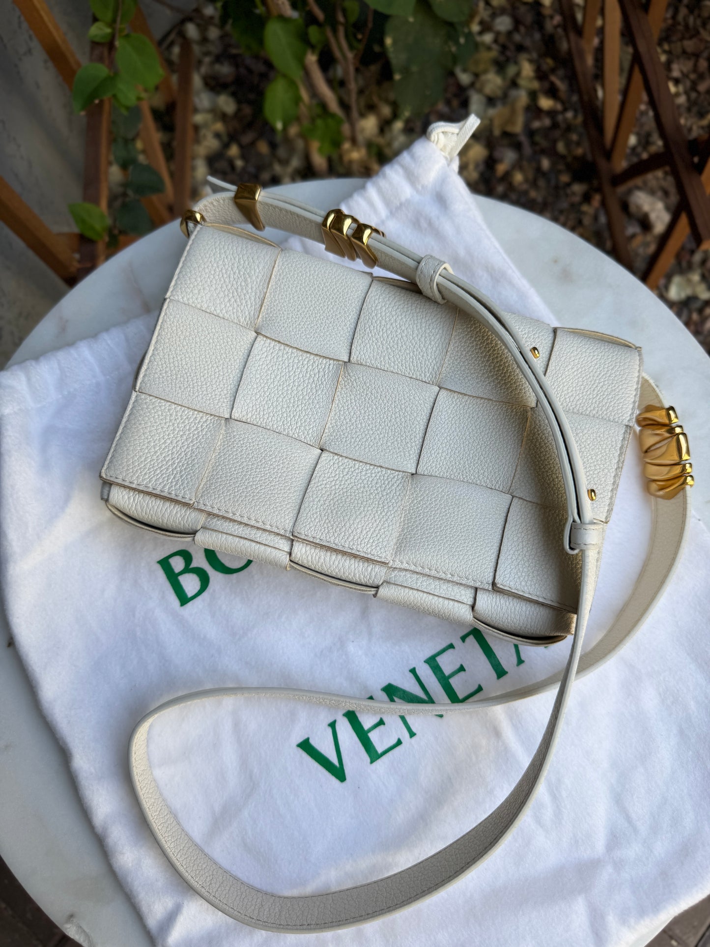 Bottega Veneta Grained Calfskin Maxi Intrecciato Cassette Crossbody
