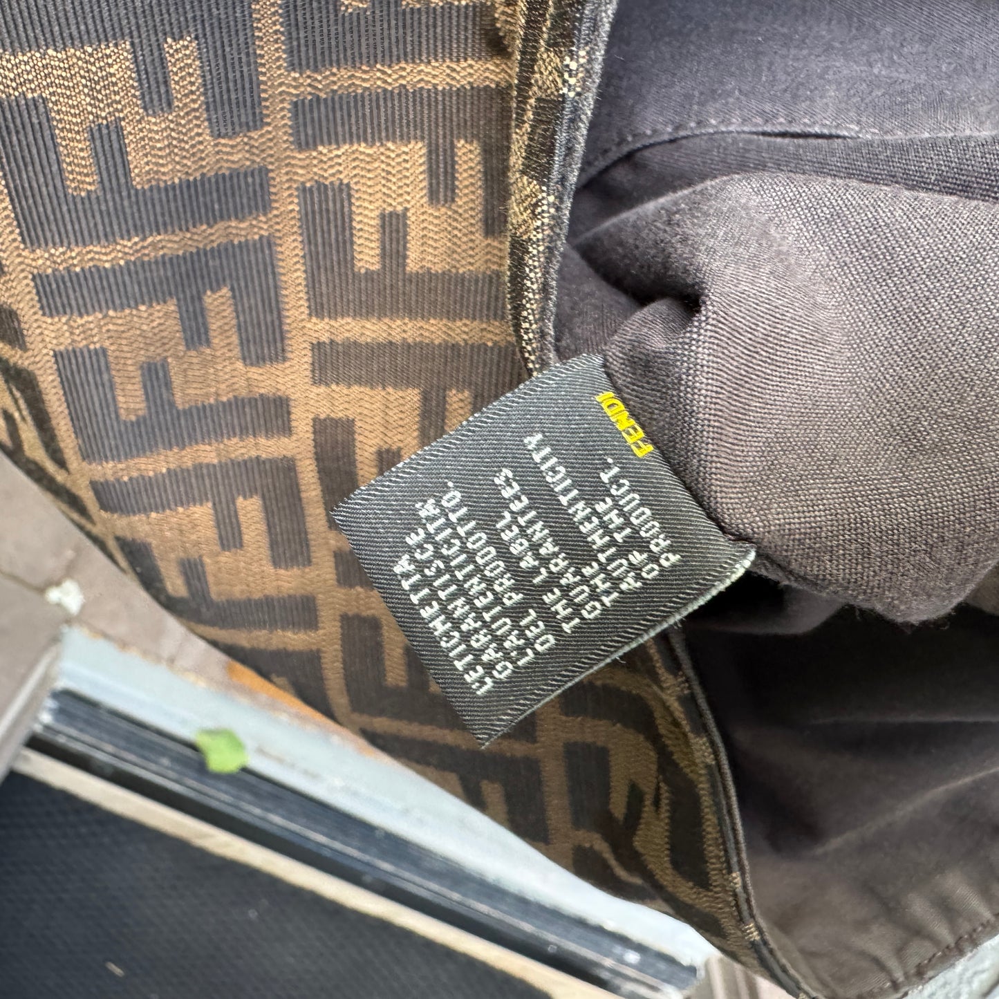 Fendi Turnlock Zucca Canvas Hobo Shoulder Bag