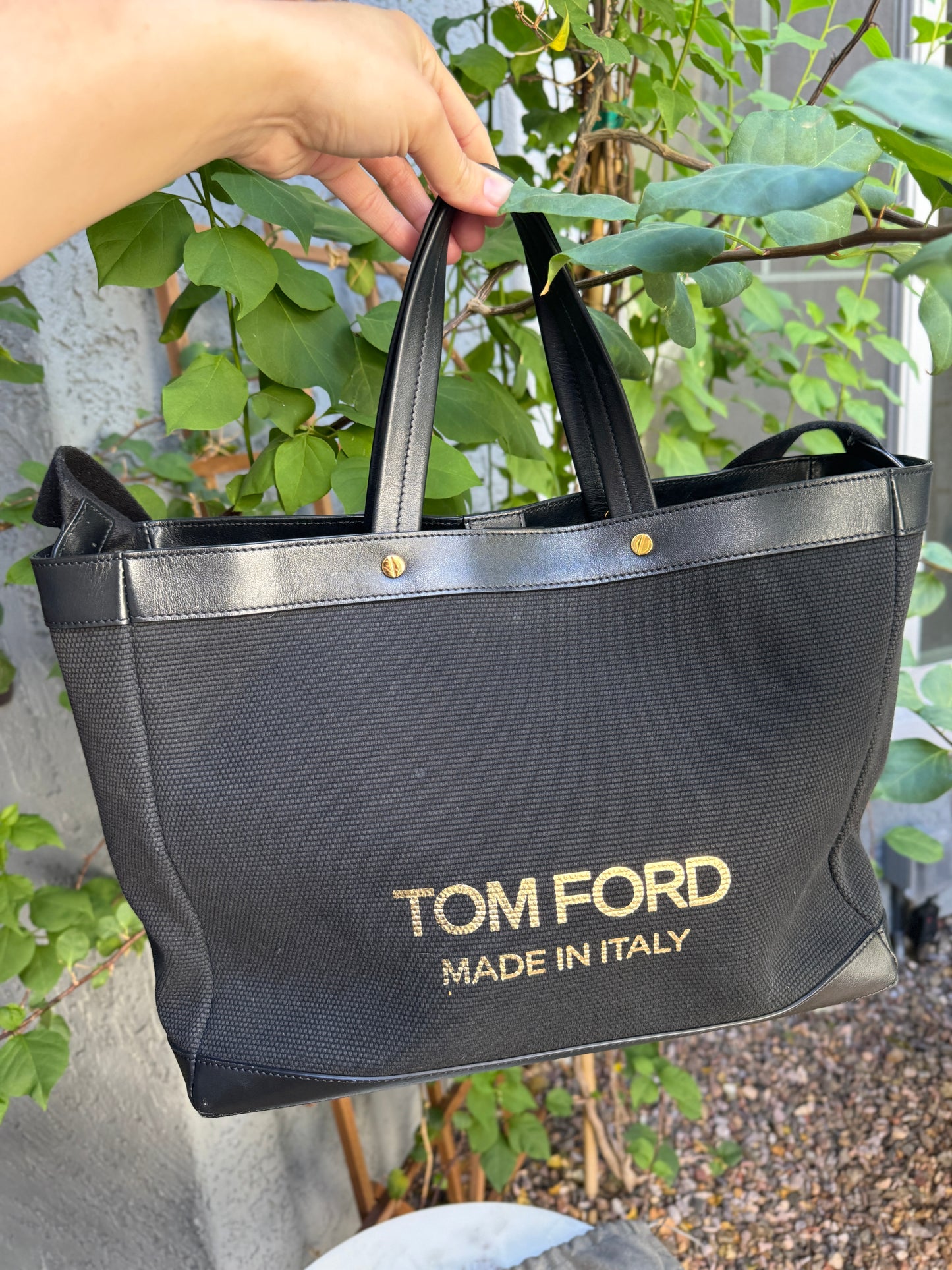 Tom Ford T Screw Medium Canvas Tote
