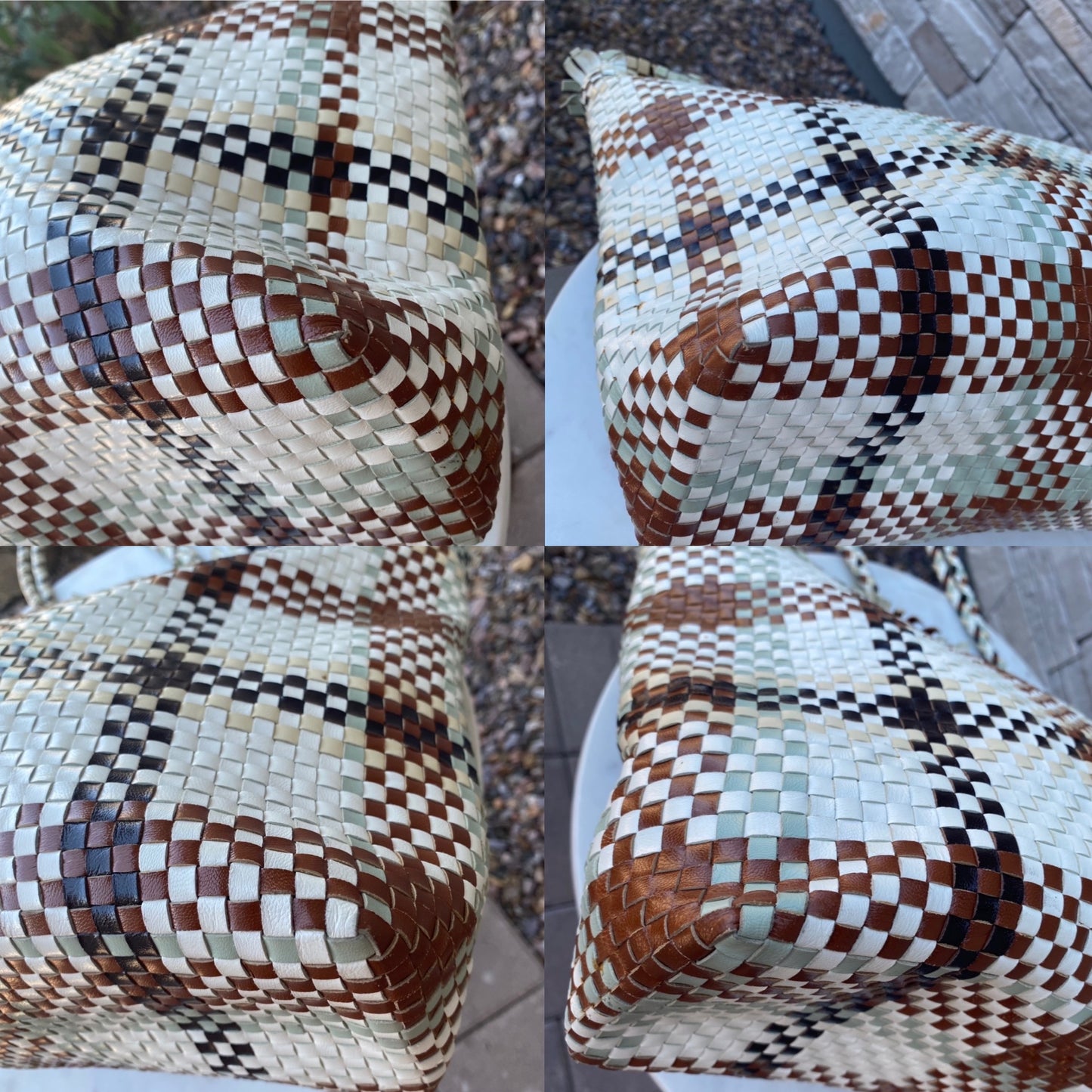 Salvatore Ferragamo Gancini Intrecciato Woven Leather Tote