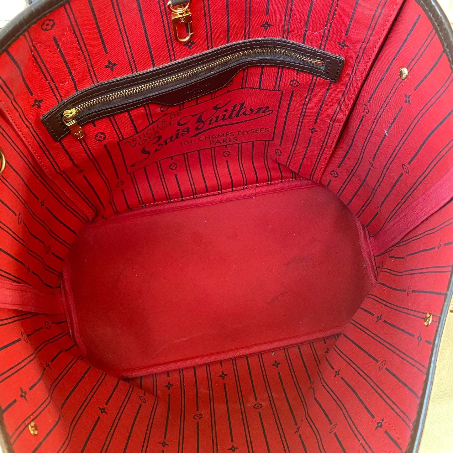 Louis Vuitton Damier Ebene Neverfull MM Tote