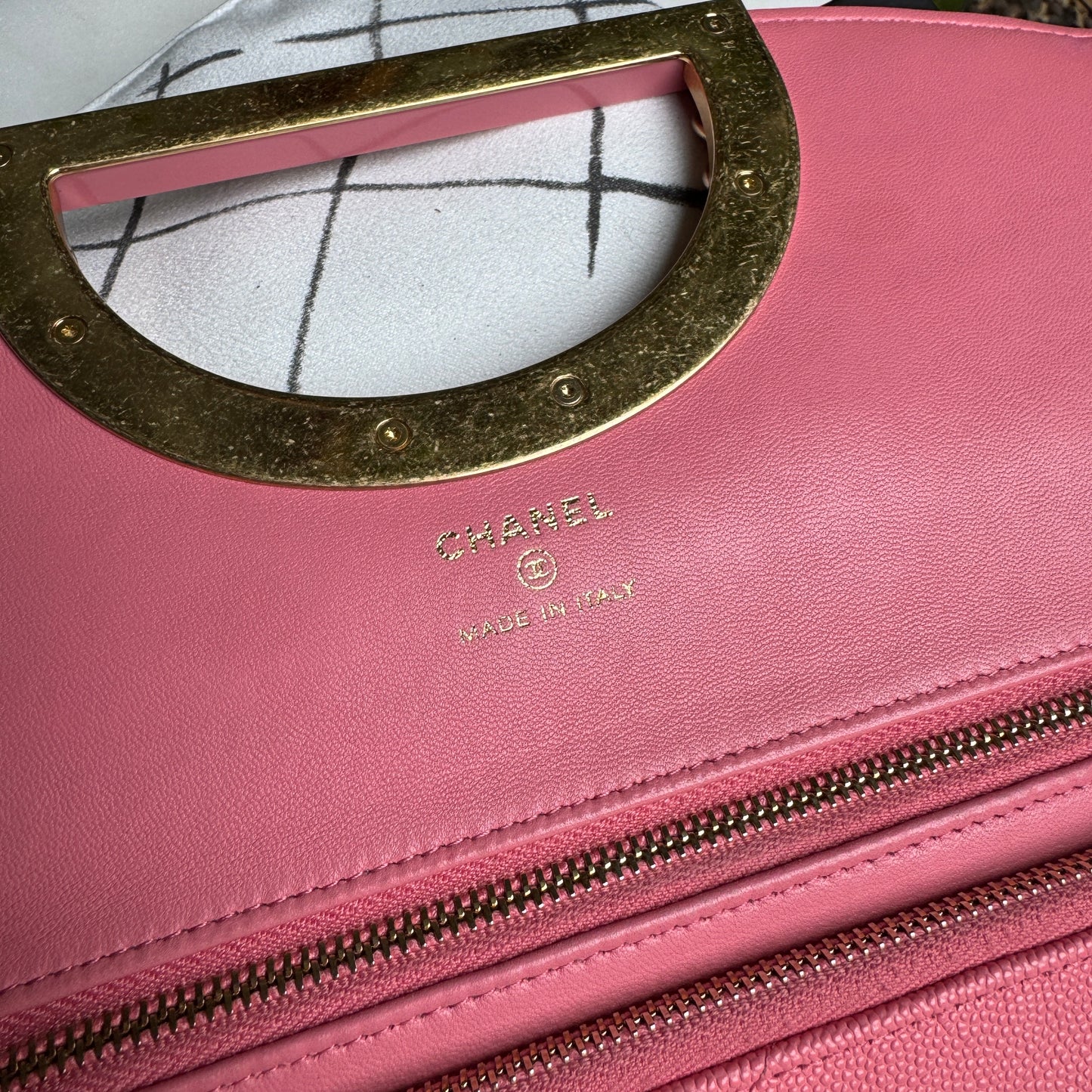 Chanel A Real Catch Caviar Leather Clutch