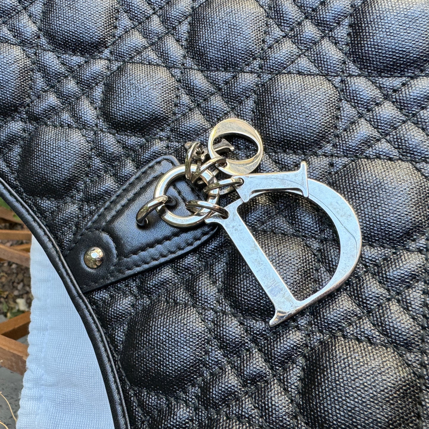 Christian Dior Panarea Cannage Quilt Canvas Crossbody
