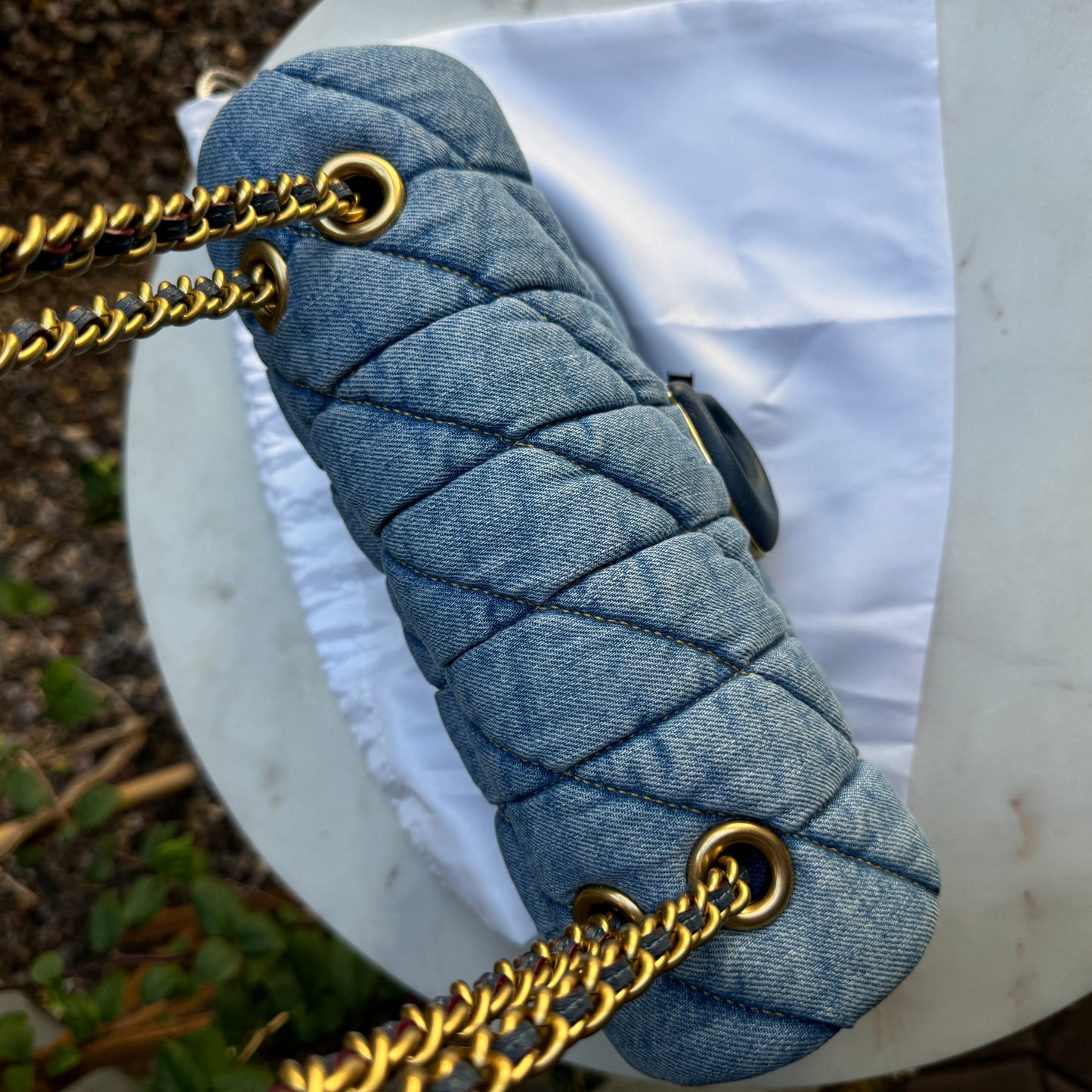 Coach Quilted Denim Tabby 26 Shoulder Bag