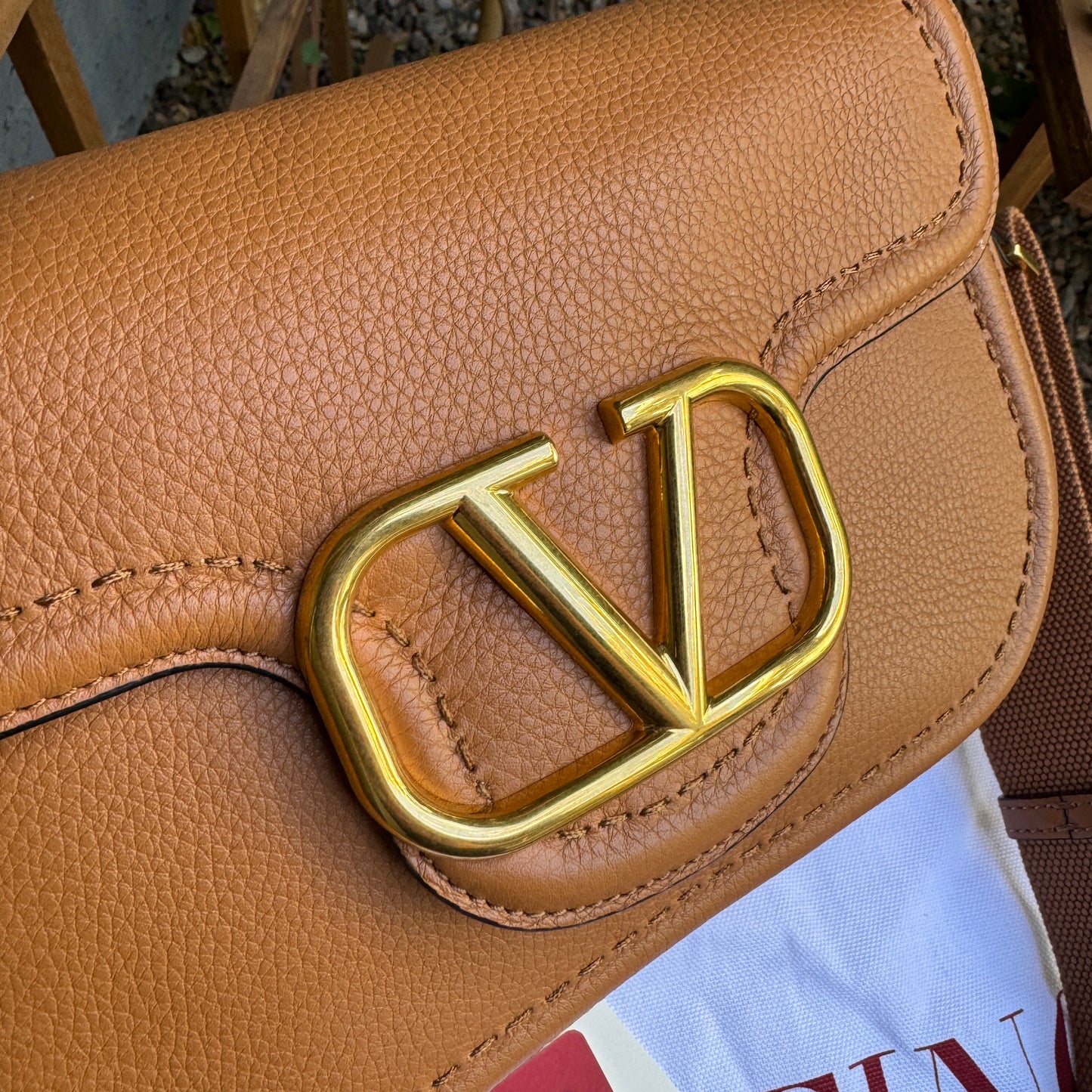 Valentino Garavani Alltime Grainy Calfskin Shoulder Bag